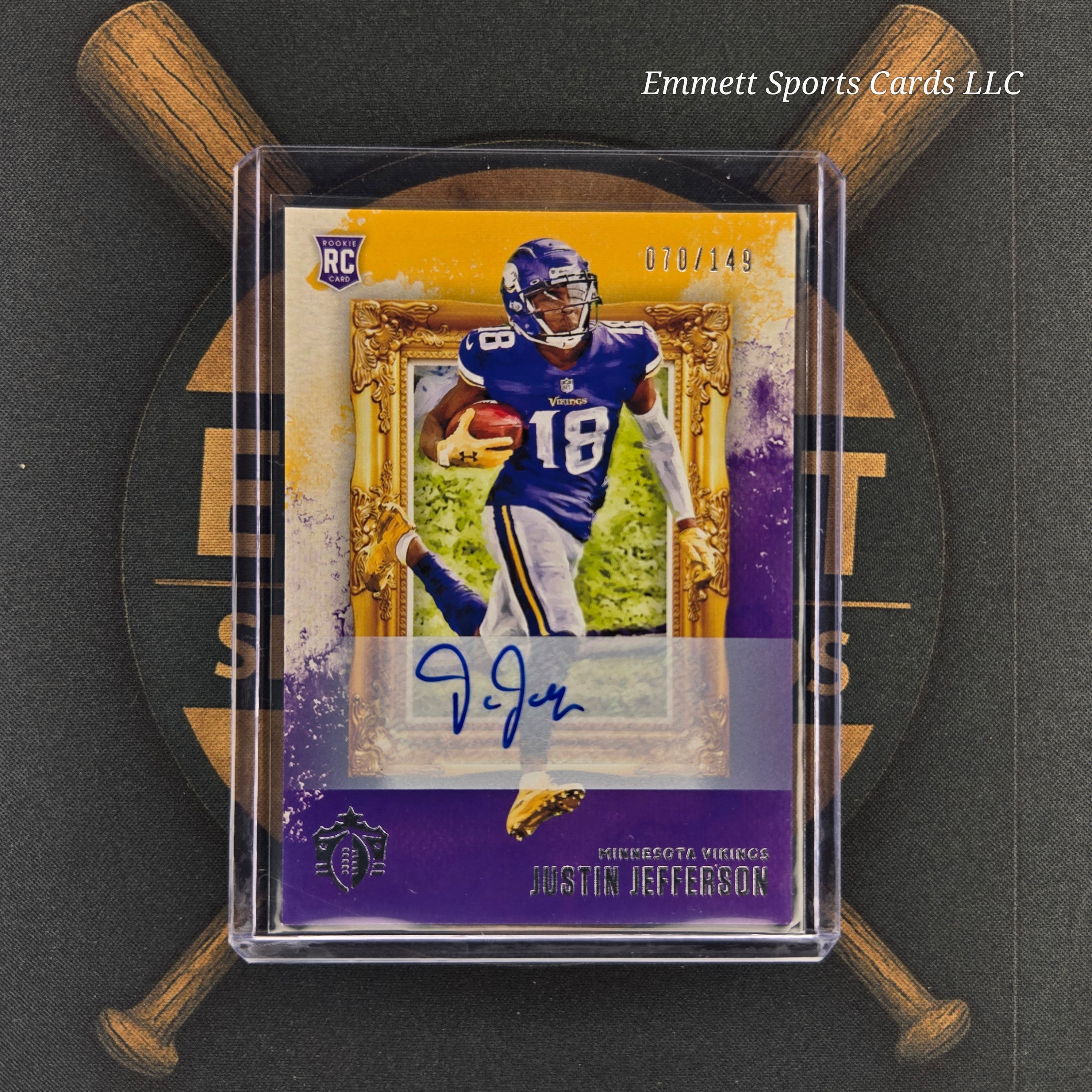 2020 Panini Chronicles Justin Jefferson Rookie Gridiron Kings Auto /149