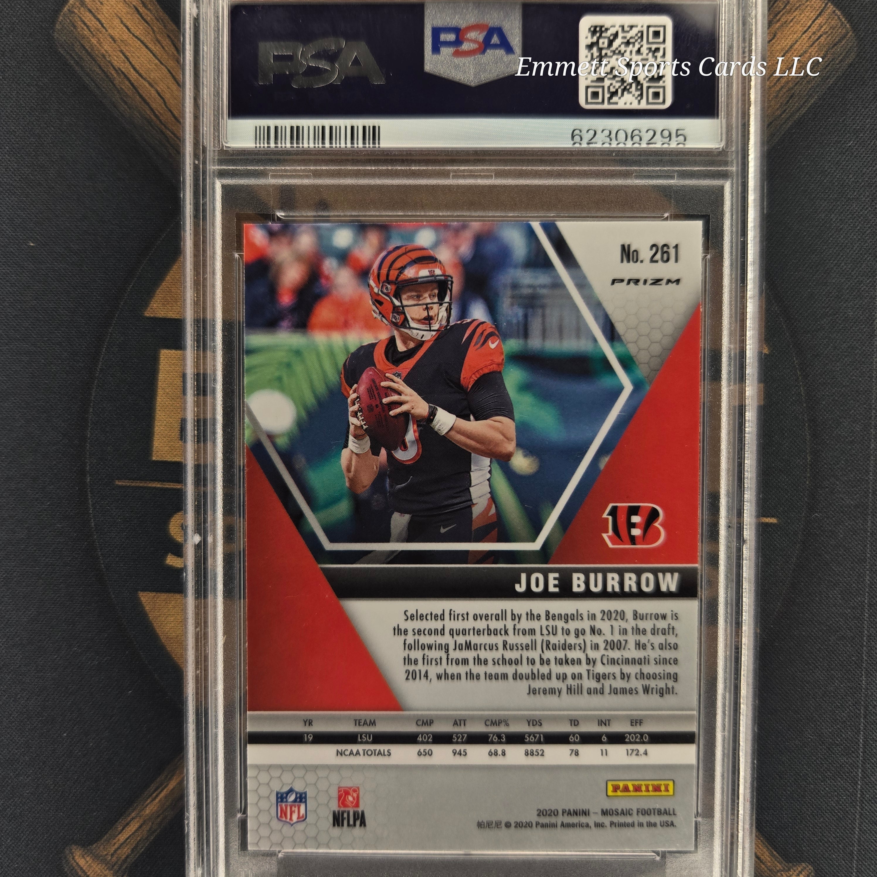 2020 Panini Mosaic Joe Burrow Reactive Green Rookie | The Break Room Cards-2