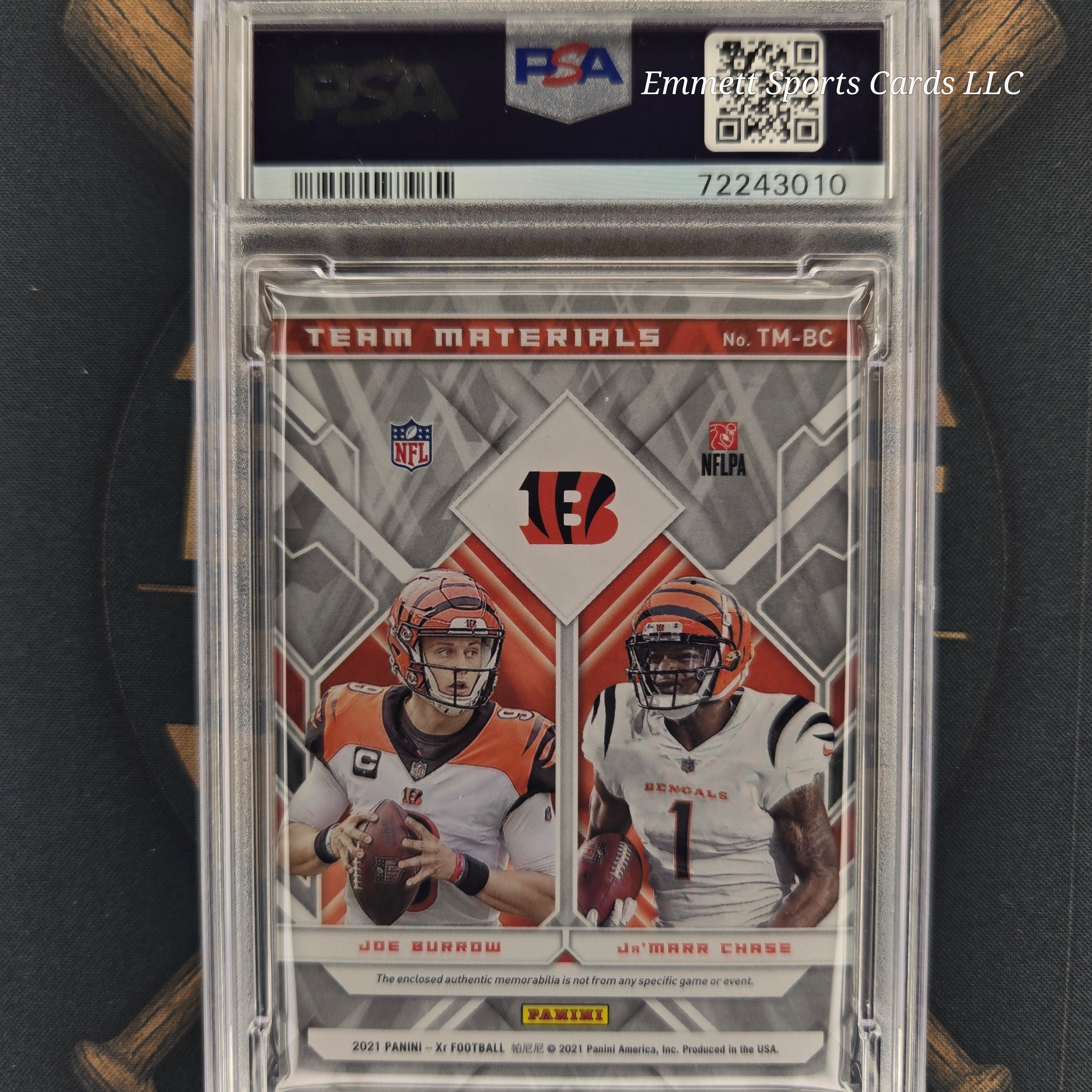 2021 Panini XR Ja'Marr Chase / Joe Burrow Team Materials Patch /49 | The Break Room Cards-2