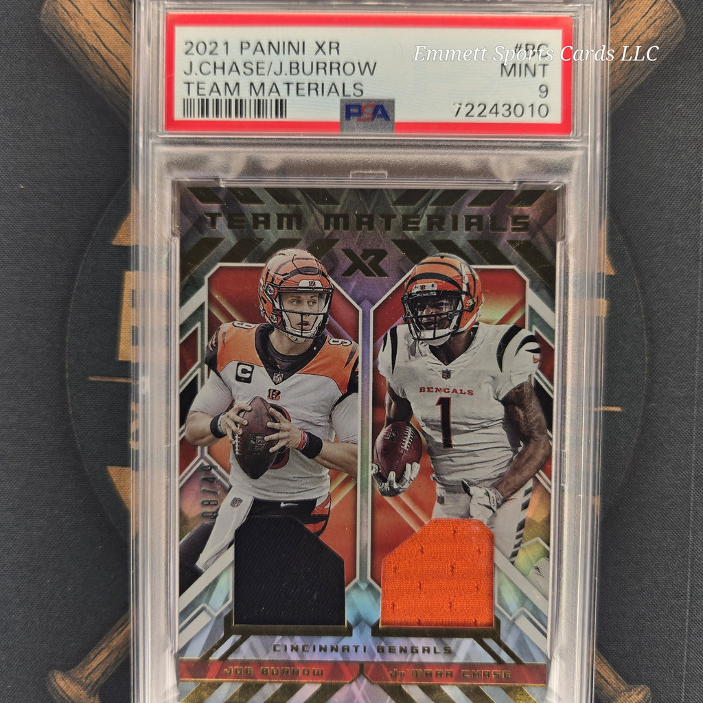 2021 Panini XR Ja'Marr Chase / Joe Burrow Team Materials Patch /49 | The Break Room Cards-1