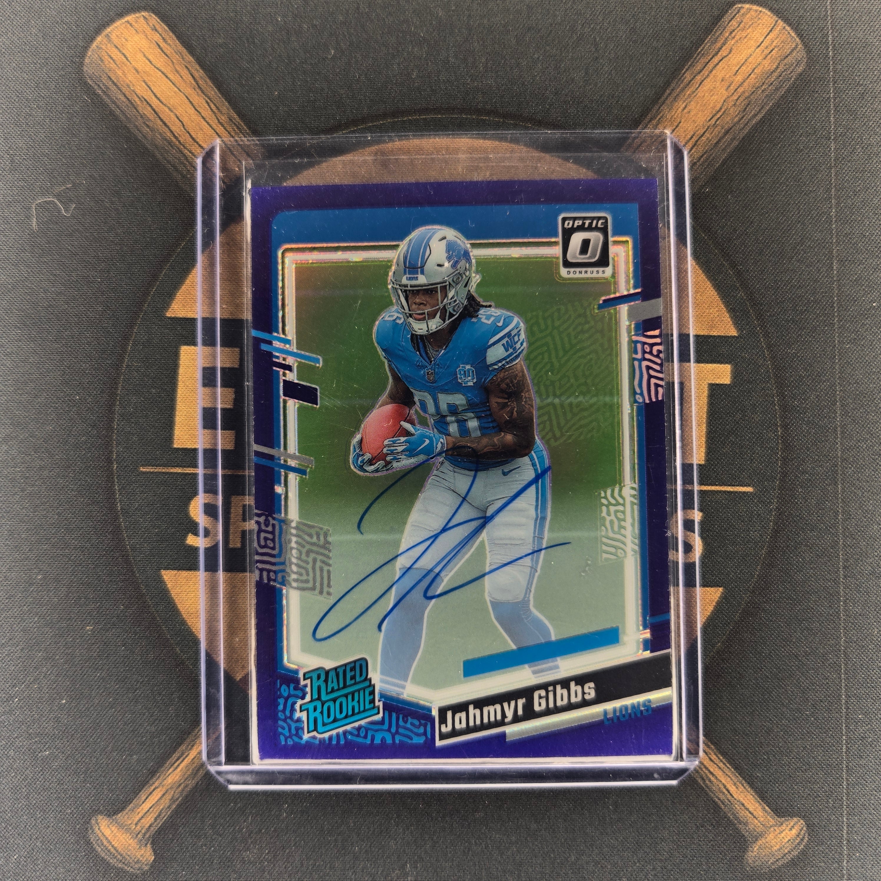 2023 Donruss Optic Jahmyr Gibbs Rated Rookie Purple Auto | The Break Room Cards™-1