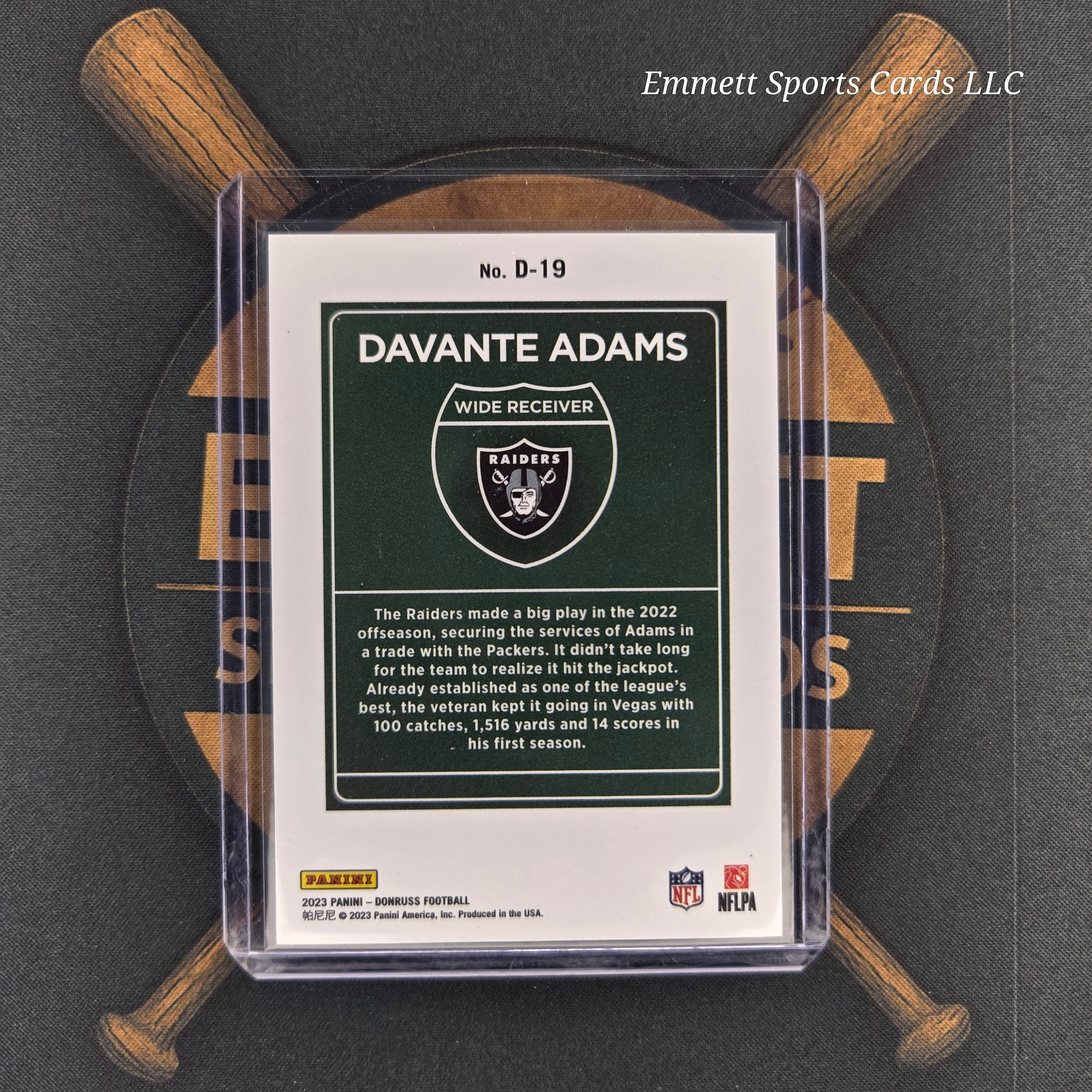 2023 Panini Donruss Davante Adams Downtown | The Break Room Cards™ -2