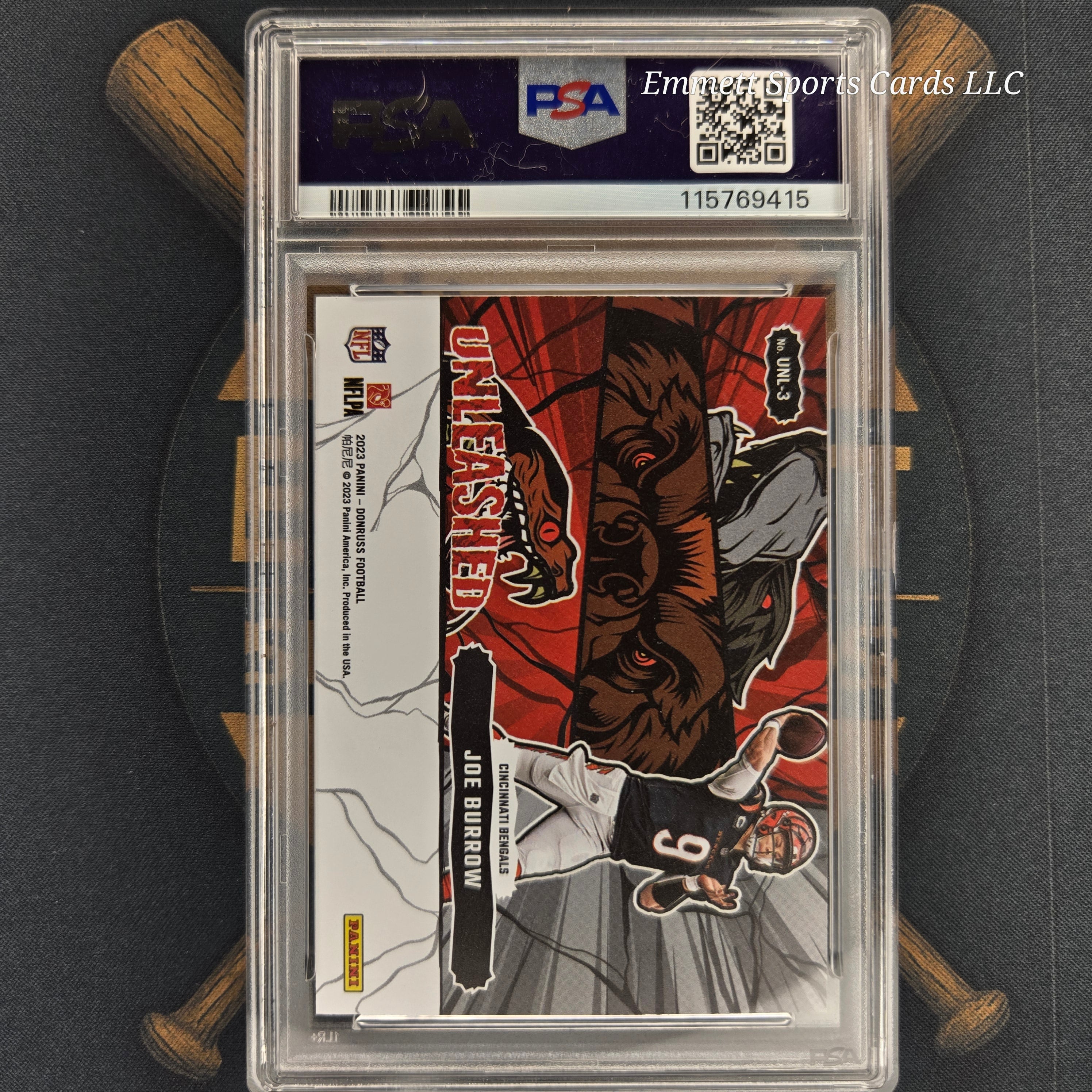 2023 Panini Donruss Joe Burrow Unleashed PSA 10
