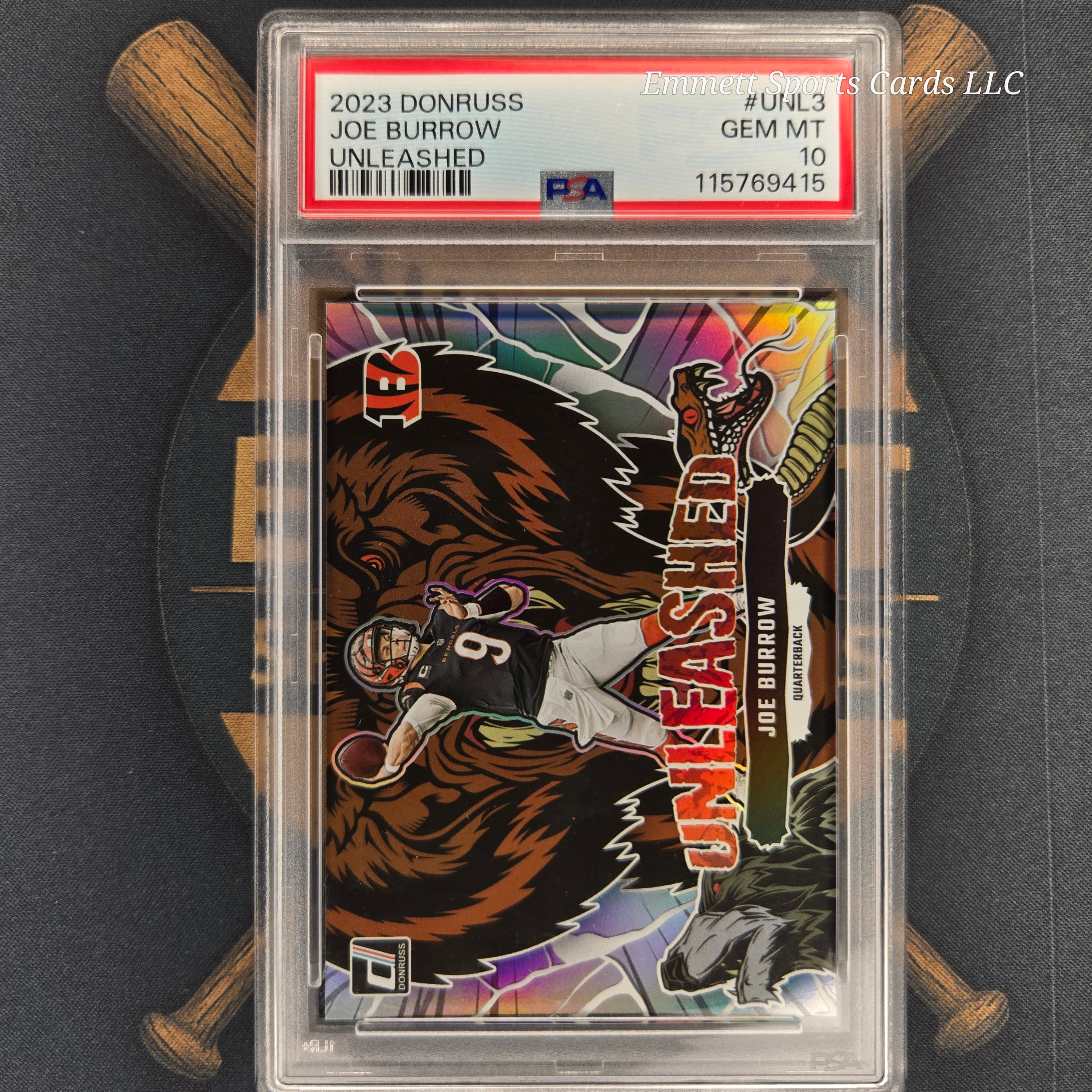 2023 Panini Donruss Joe Burrow Unleashed PSA 10