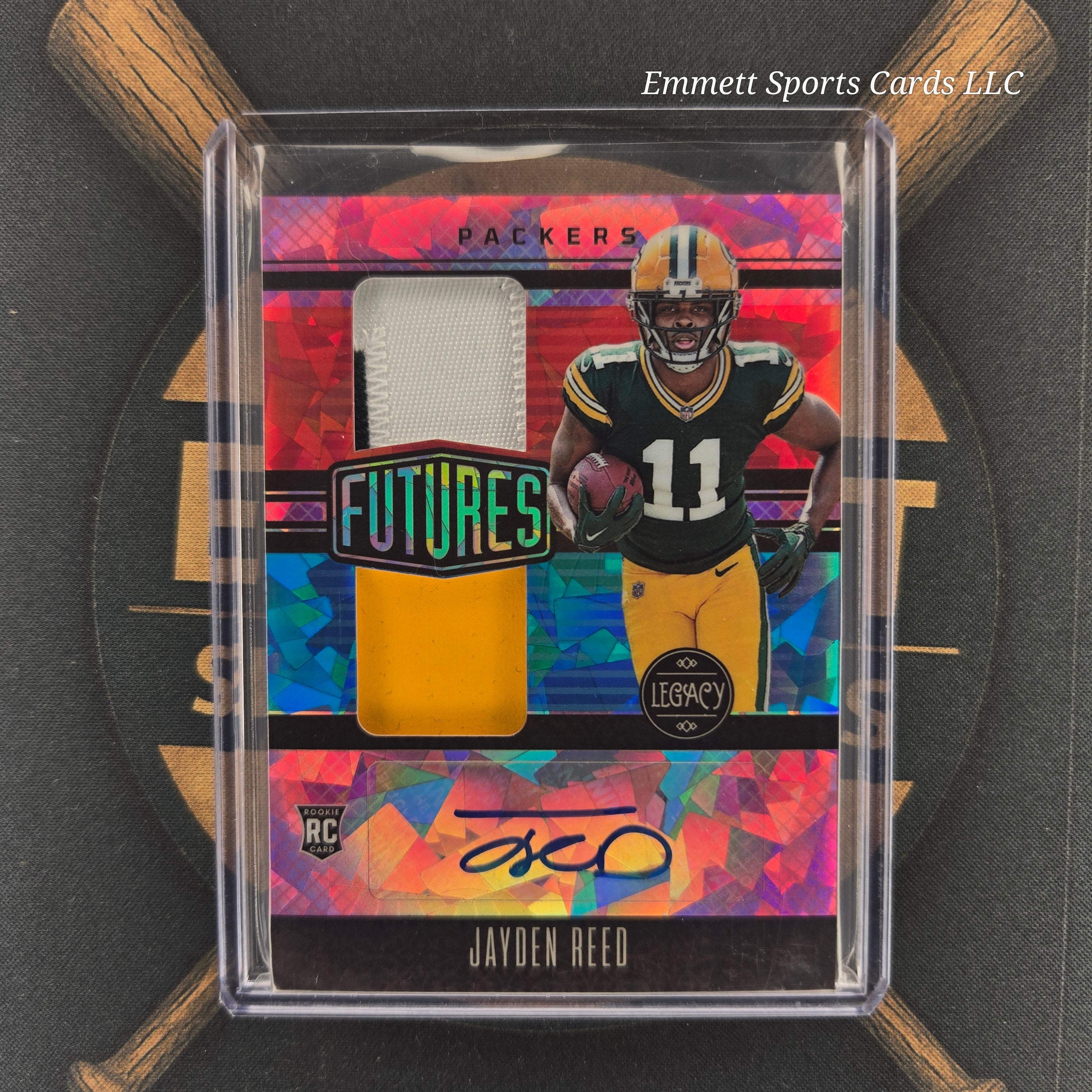 2023 Panini Legacy Jayden Reed Futures Patch Auto Diamond /5 | The Break Room Cards-1