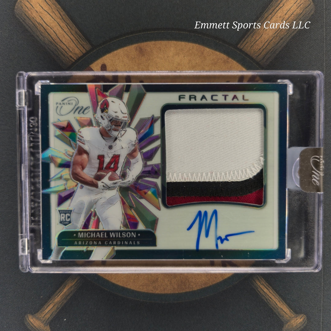 2023 Panini One Michael Wilson Fractal Patch Auto /60 | The Break Room Cards-1