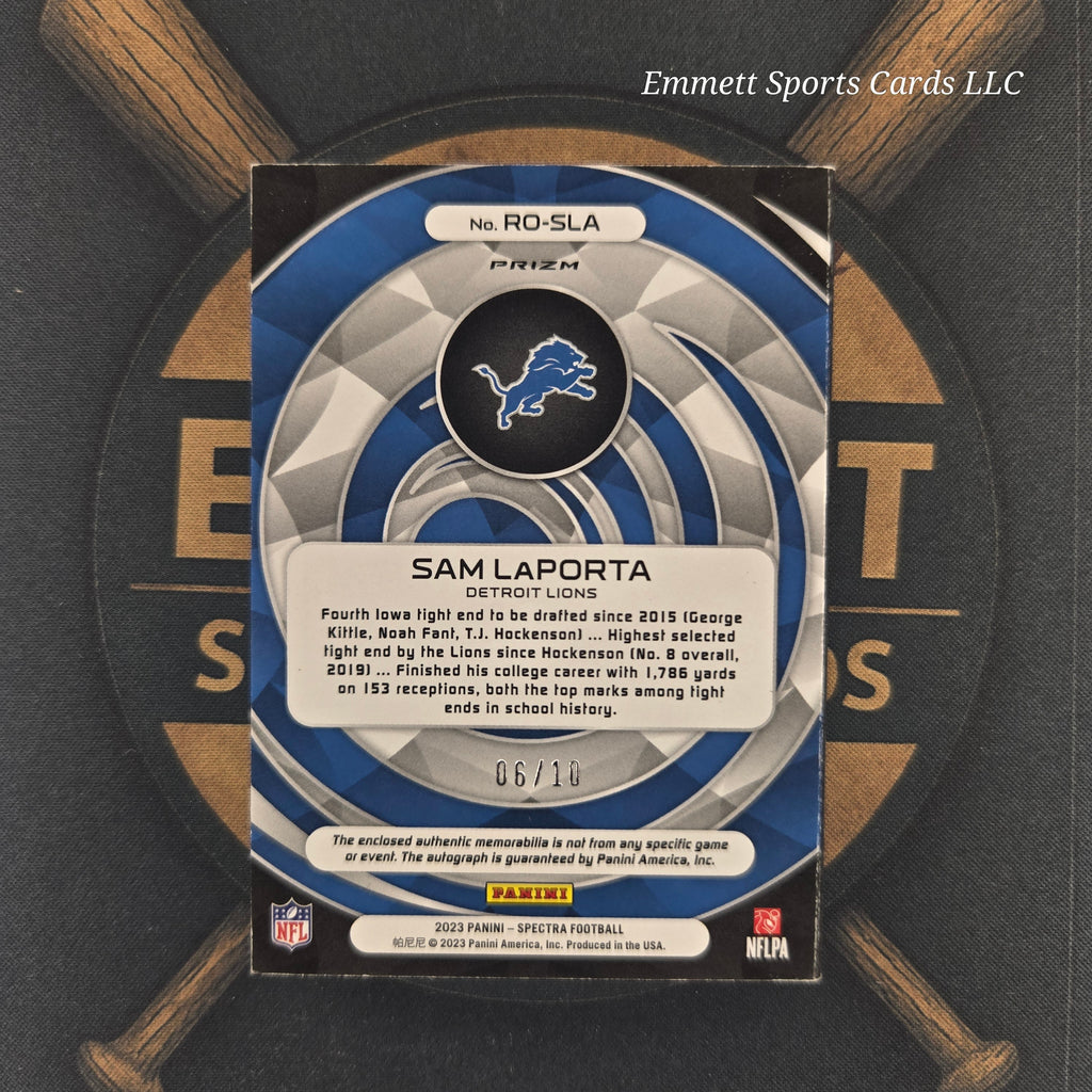 2023 Panini Spectra Sam LaPorta Rookie Optics Booklet /10 | The Break Room Cards-3