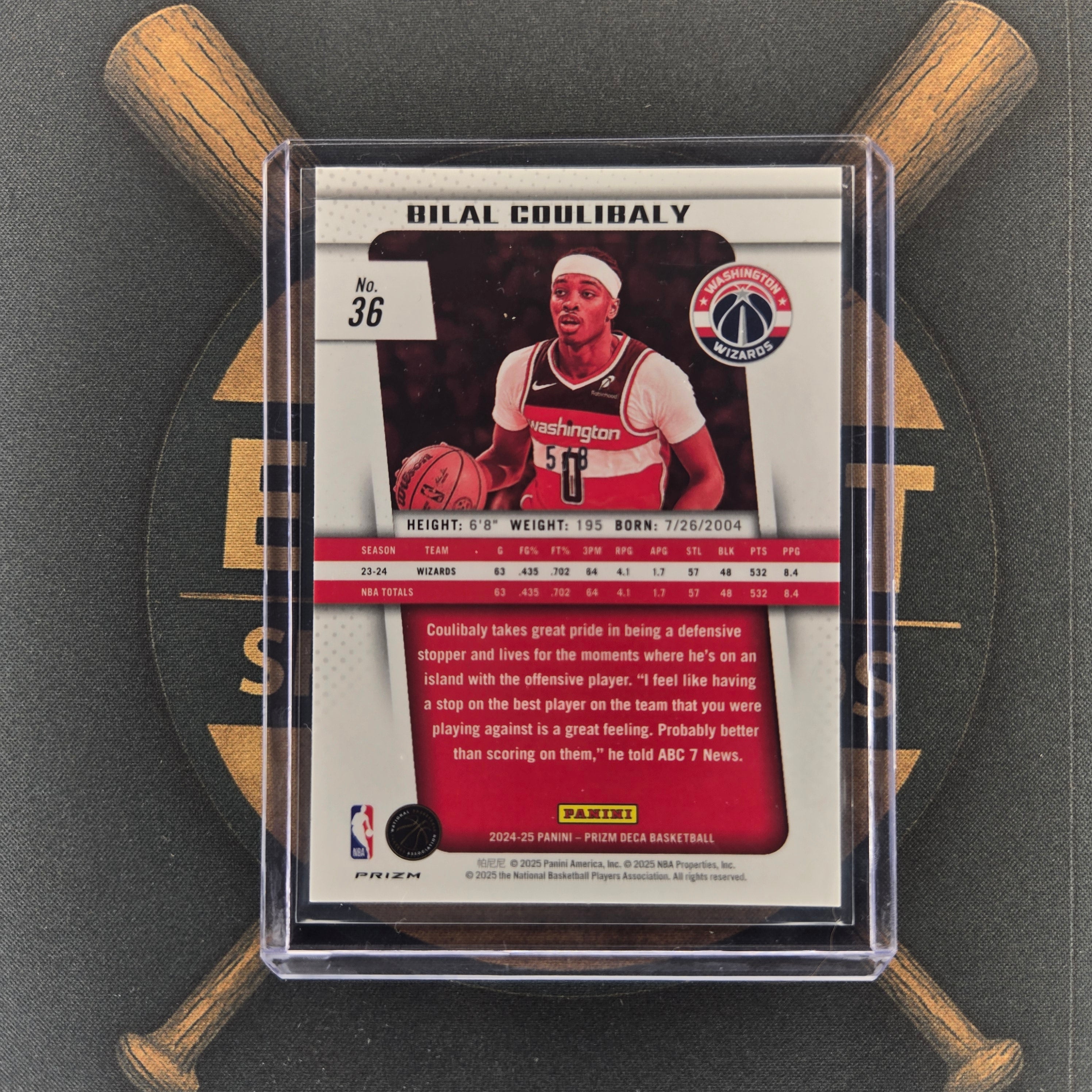 2024-25 Panini Prizm Deca Bilal Coulibaly Gold Shimmer Prizm FOTL | The Break Room Cards™-2