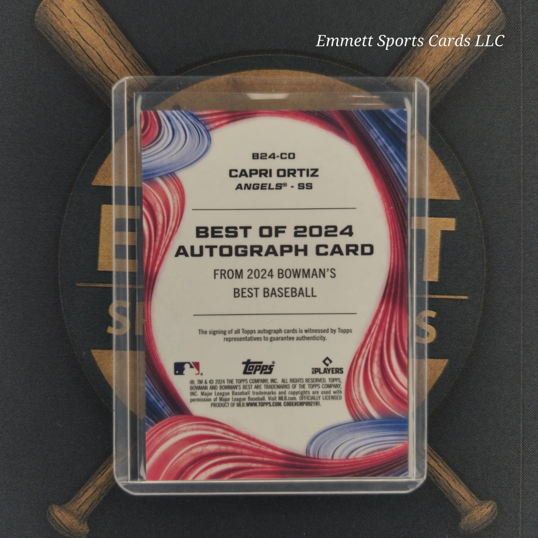 2024 Bowman Best Capri Ortiz Base Auto | The Break Room Cards-2