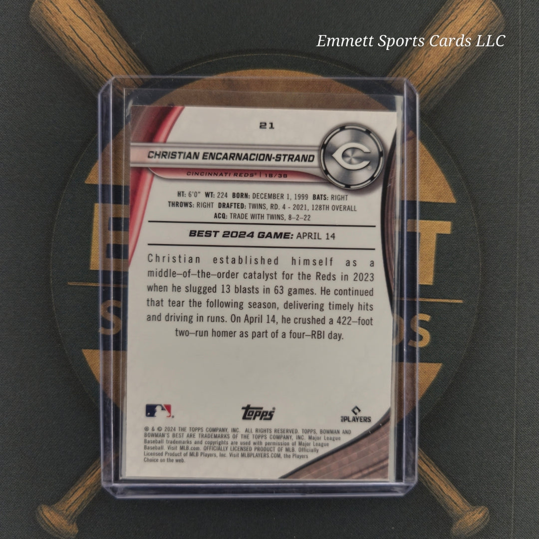 2024 Bowman Best Christian Encarnacion Yellow Lazer /75 | The Break Room Cards-2