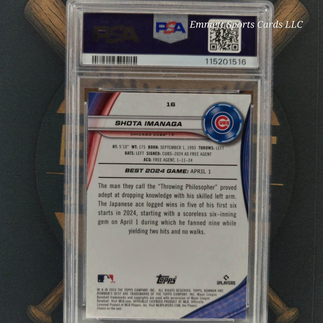 2024 Bowman Best Shota Imanaga Purple Mojo Refractor /250 | The Break Room Cards-2