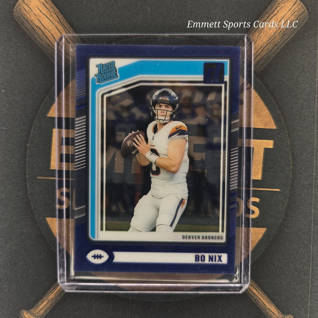 2024 Panini Clearly Donruss Bo Nix Blue Rated Rookie /49 | The Break Room Cards-1