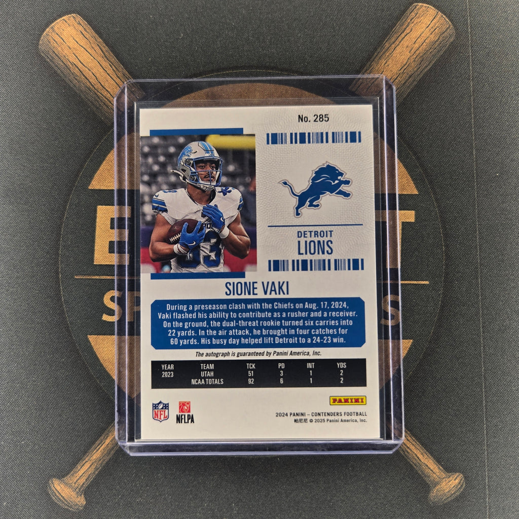 2024 Panini Contenders Sione Vaki Divisional Ticket Auto | The Break Room Cards™-1-2