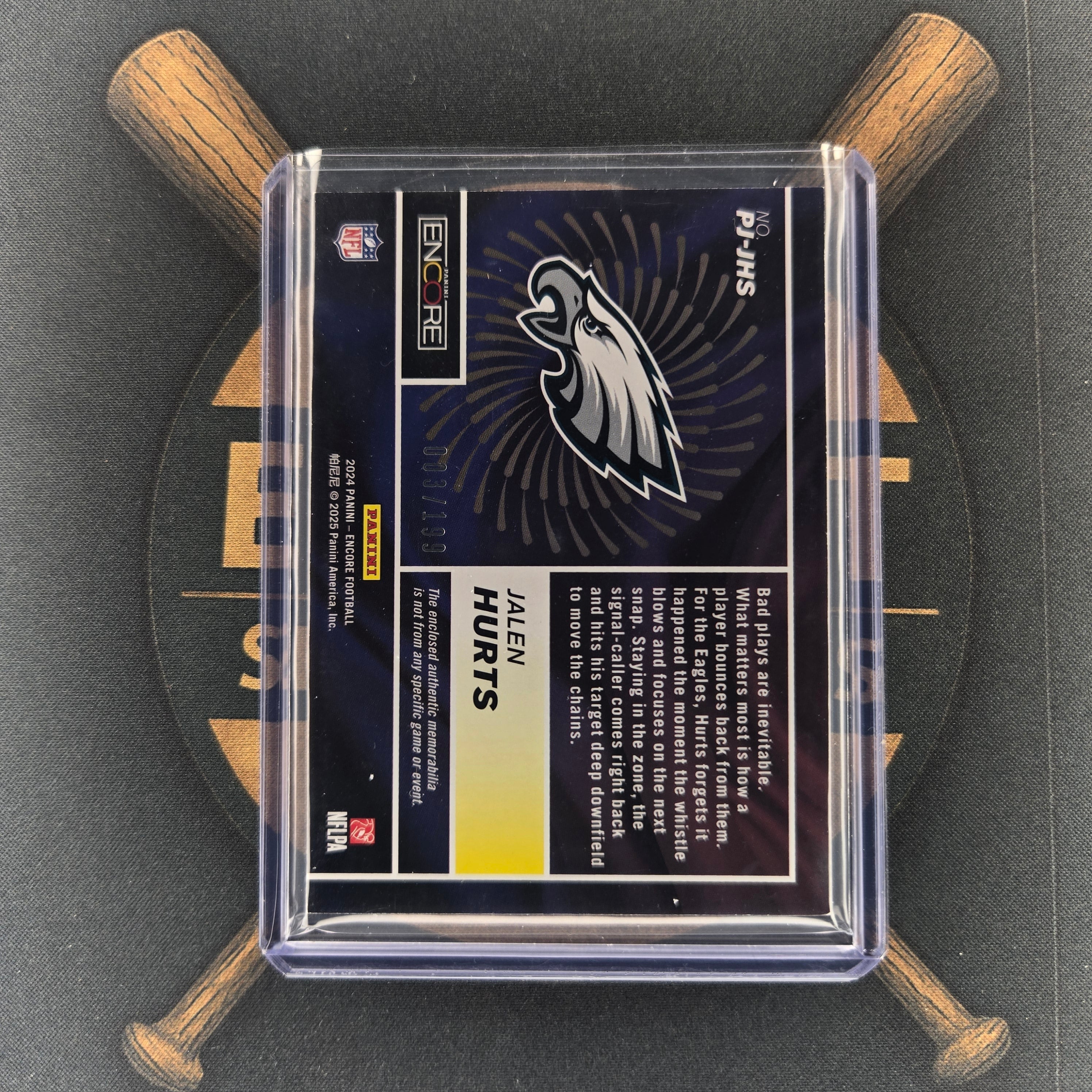 2024 Panini Encore Jalen Hurts Jersey Patch | The Break Room Cards™-1-2
