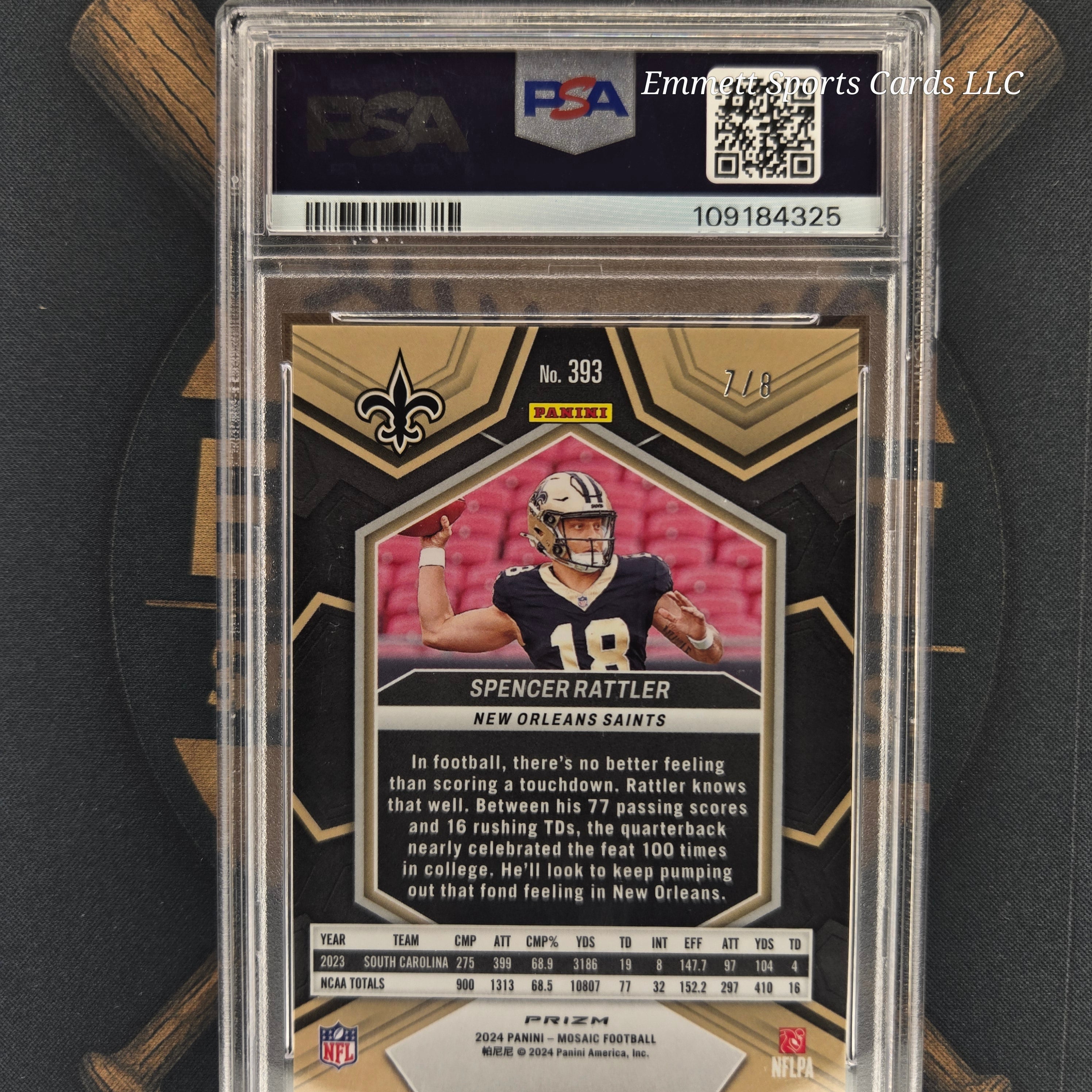 2024 Panini Mosaic Spencer Rattler Black Gold Choice /8 | The Break Room Cards-2