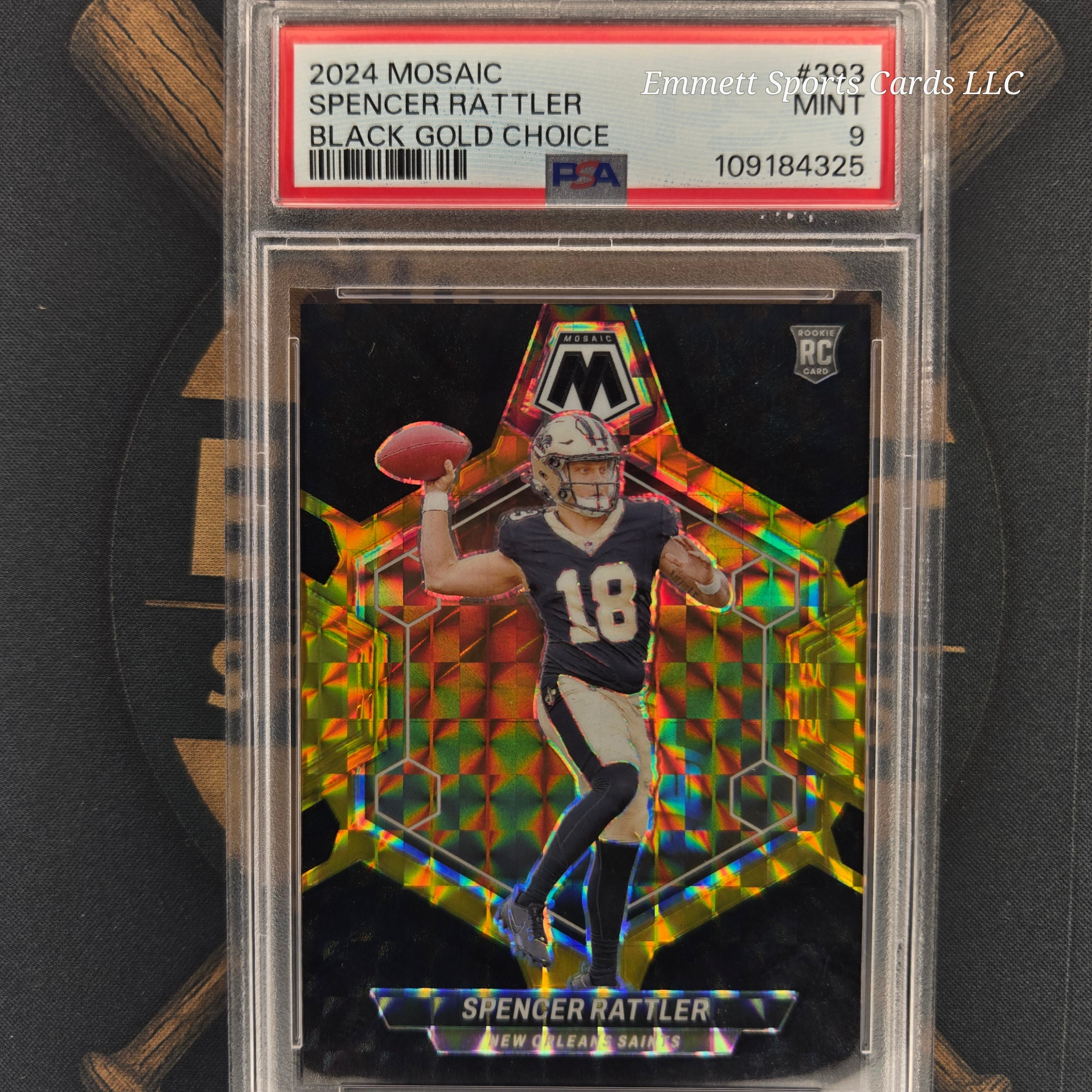 2024 Panini Mosaic Spencer Rattler Black Gold Choice /8 | The Break Room Cards-1