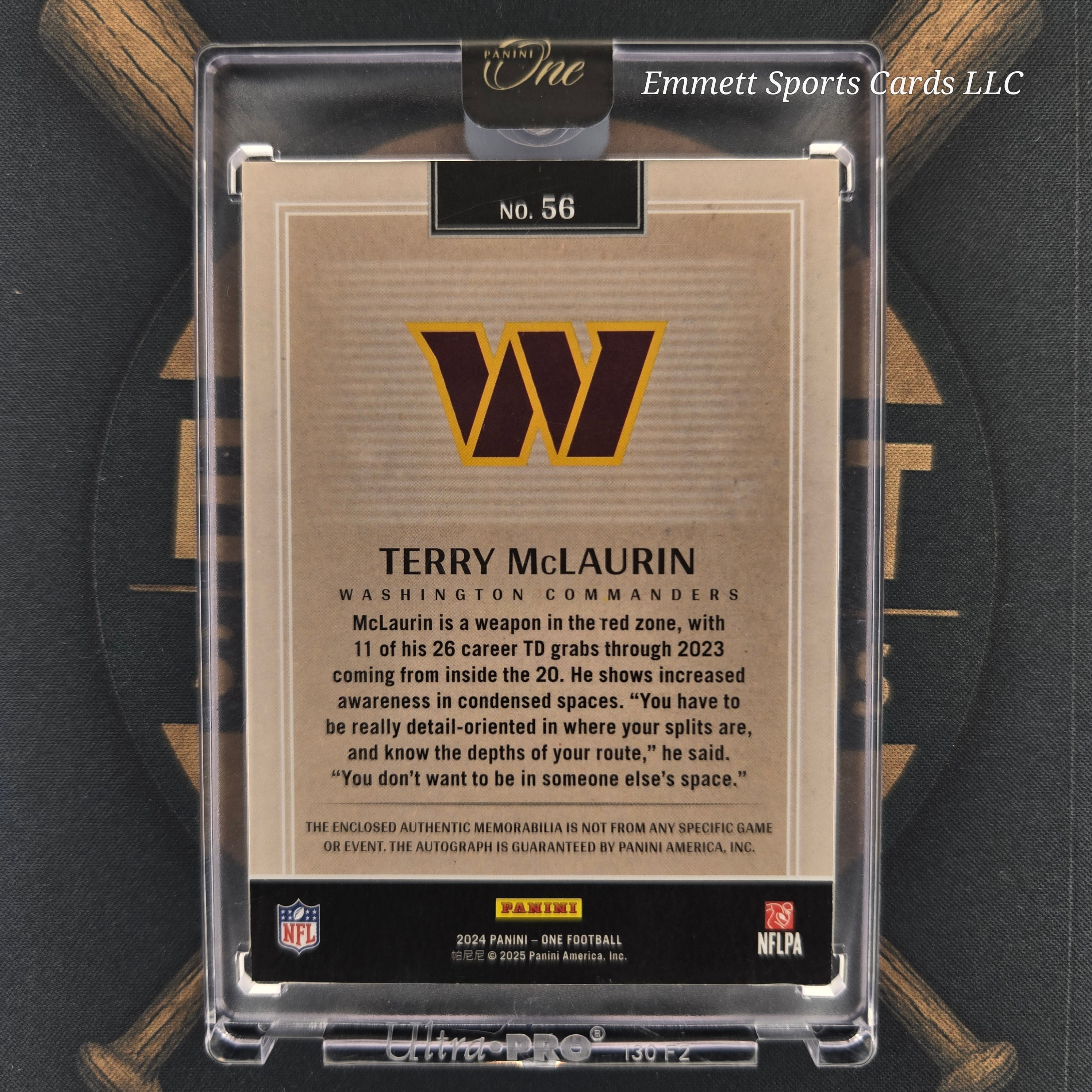 2024 Panini One Terry McLaurin Quad Patch Auto /49 | The Break Room Cards-2