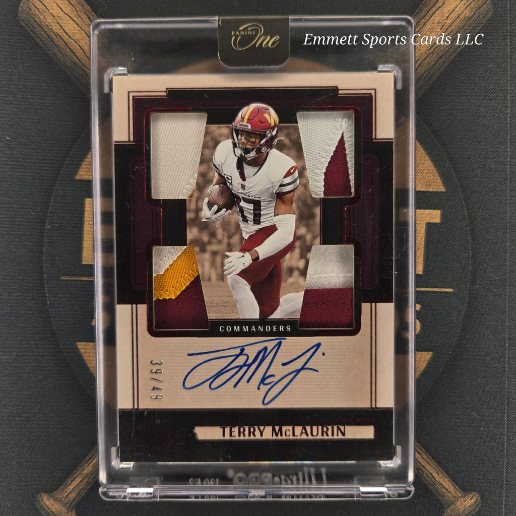 2024 Panini One Terry McLaurin Quad Patch Auto /49 | The Break Room Cards-1