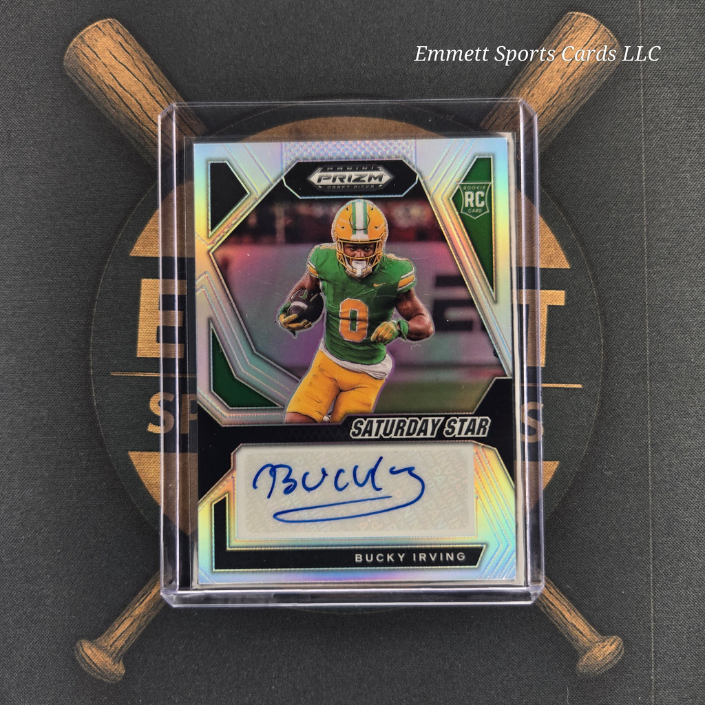 2024 Panini Prizm Draft Picks Bucky Irving Saturday Star Signatures Silver Prizm | The Break Room Cards™ -1