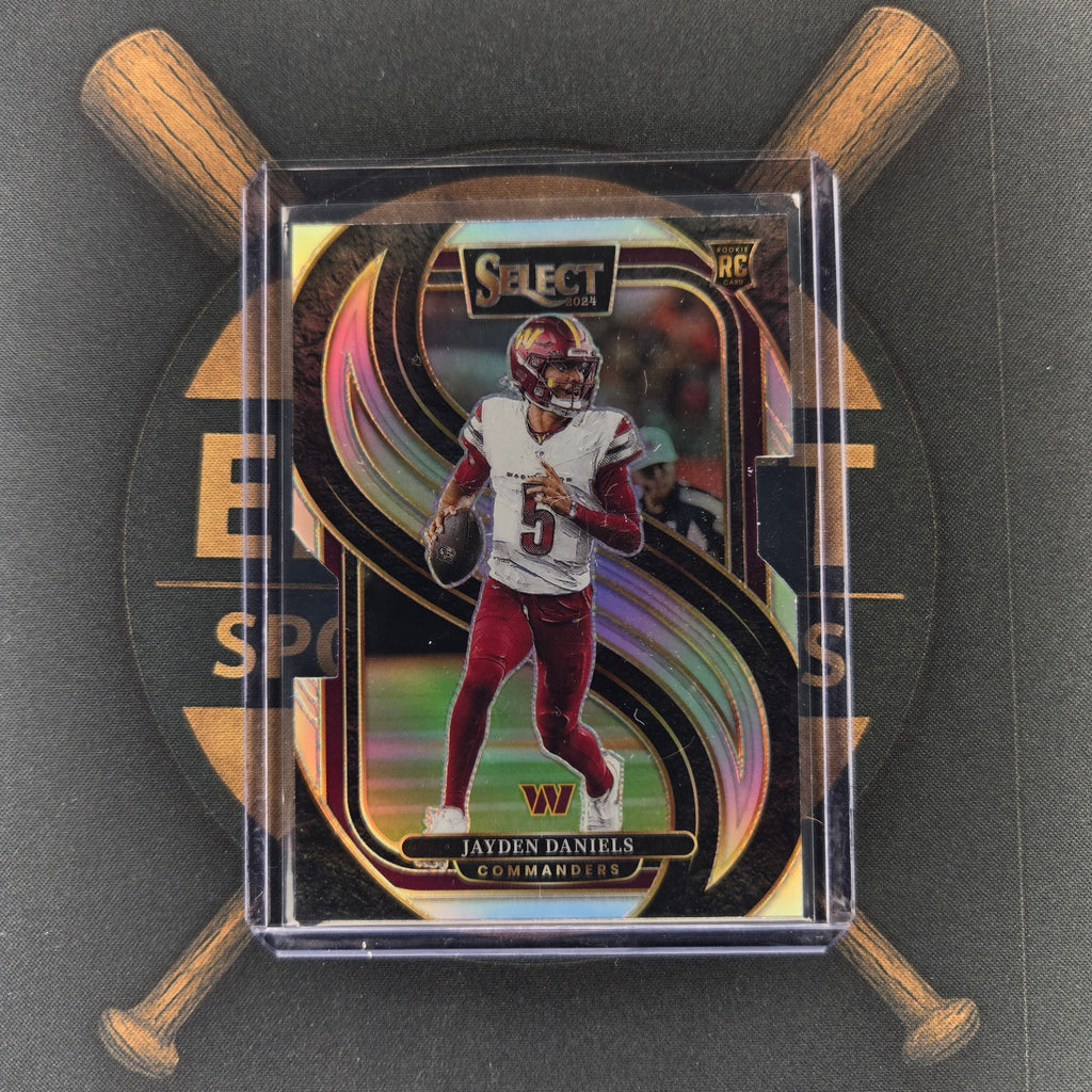 2024 Panini Select Jayden Daniels Premier Level Silver Prizm Die-Cut | The Break Room Cards™-1