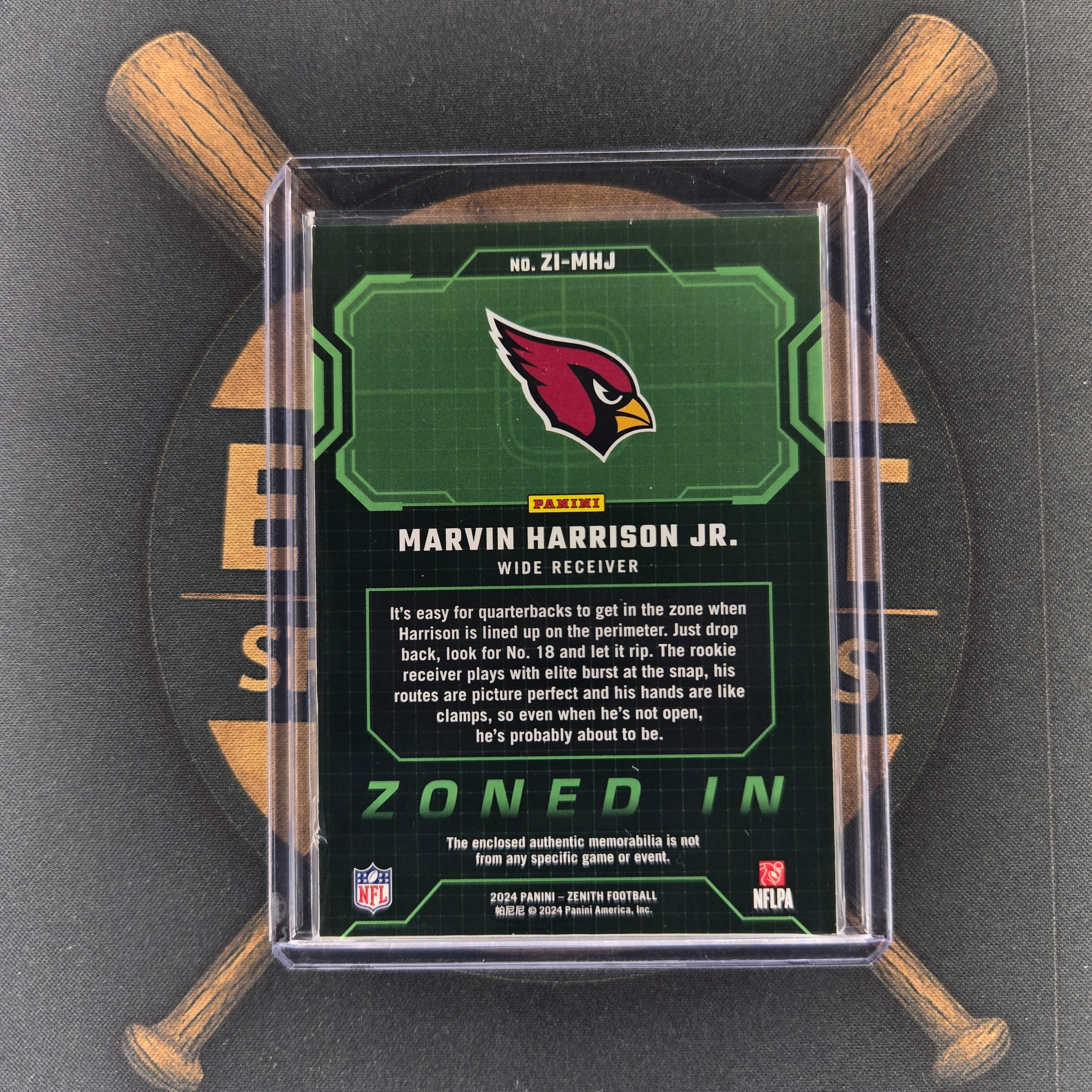 2024 Panini Zenith Marvin Harrison Jr Zoned In Patch | The Break Room Cards™-1-2