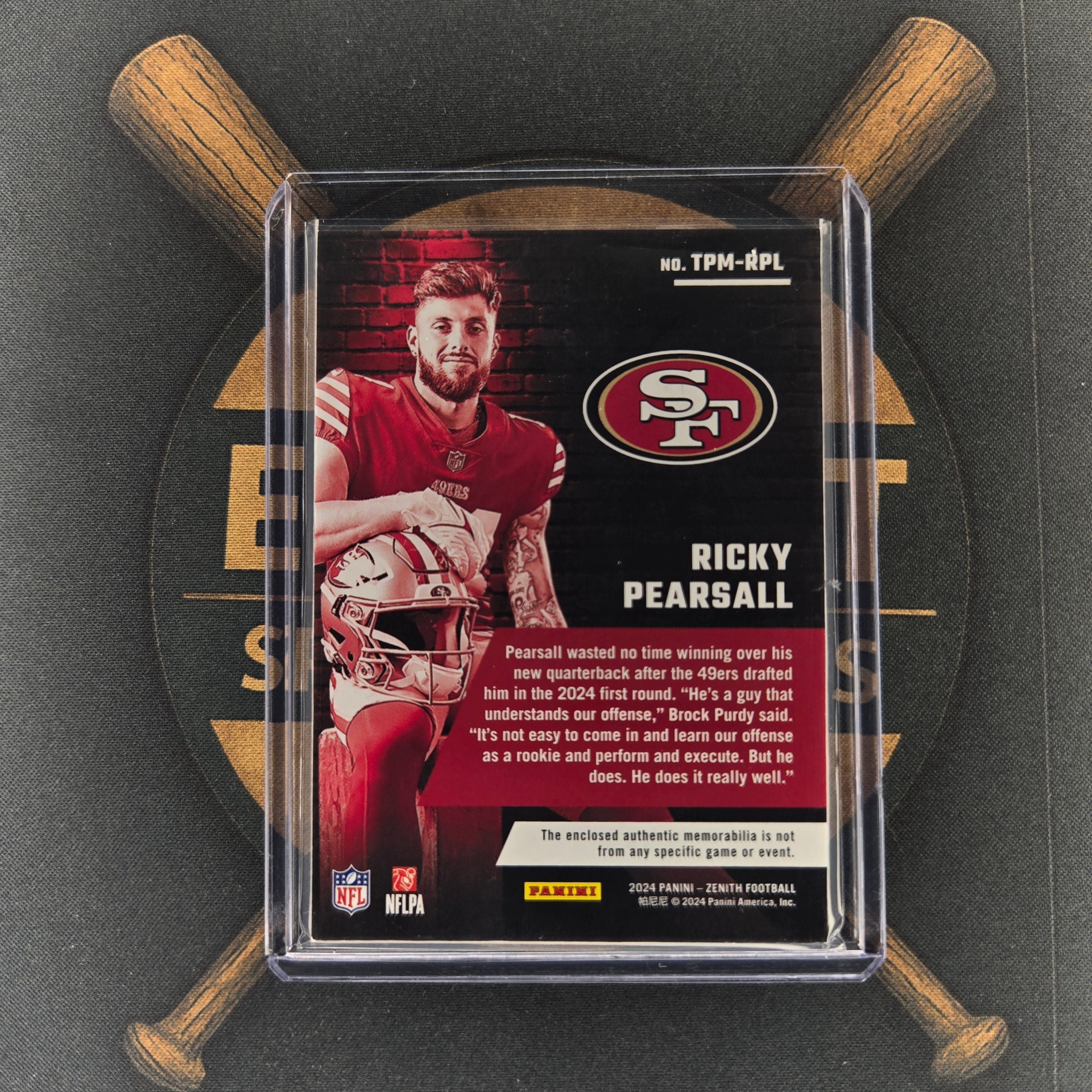 2024 Panini Zenith Ricky Pearsall Turning Pro Memorabilia | The Break Room Cards™-1-2
