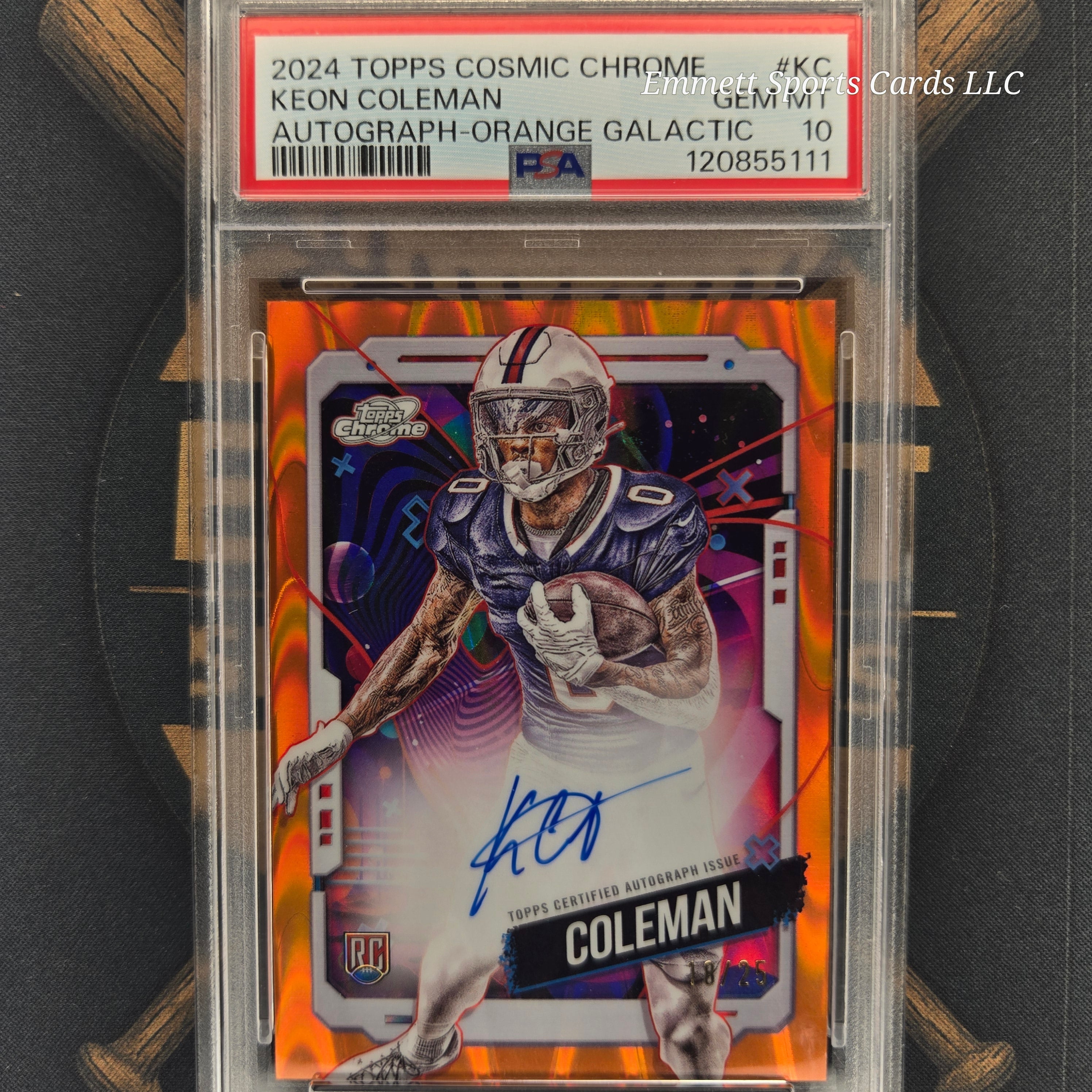 2024 Topps Cosmic Keon Coleman Orange Galatic Auto /25 | The Break Room Cards-1