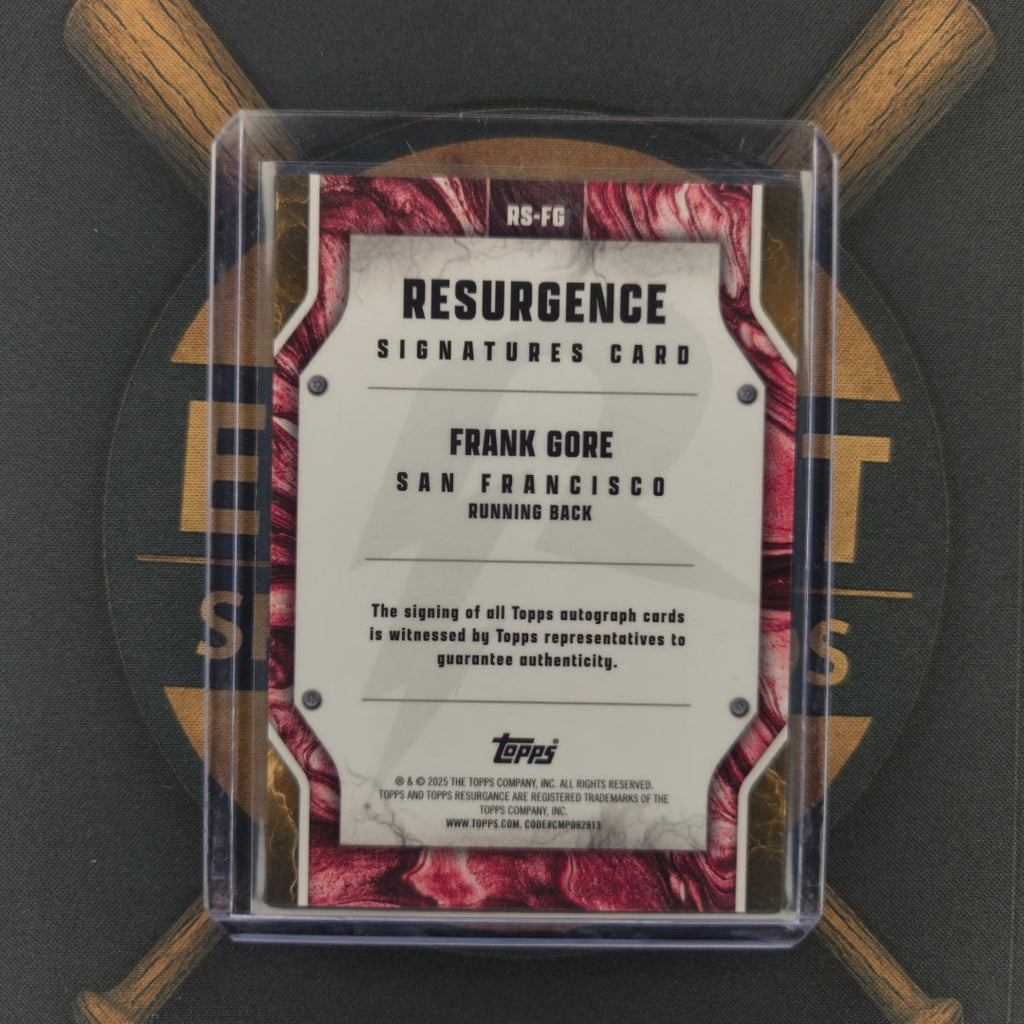 2024 Topps Resurgence Frank Gore Gold /50 | The Break Room Cards-2