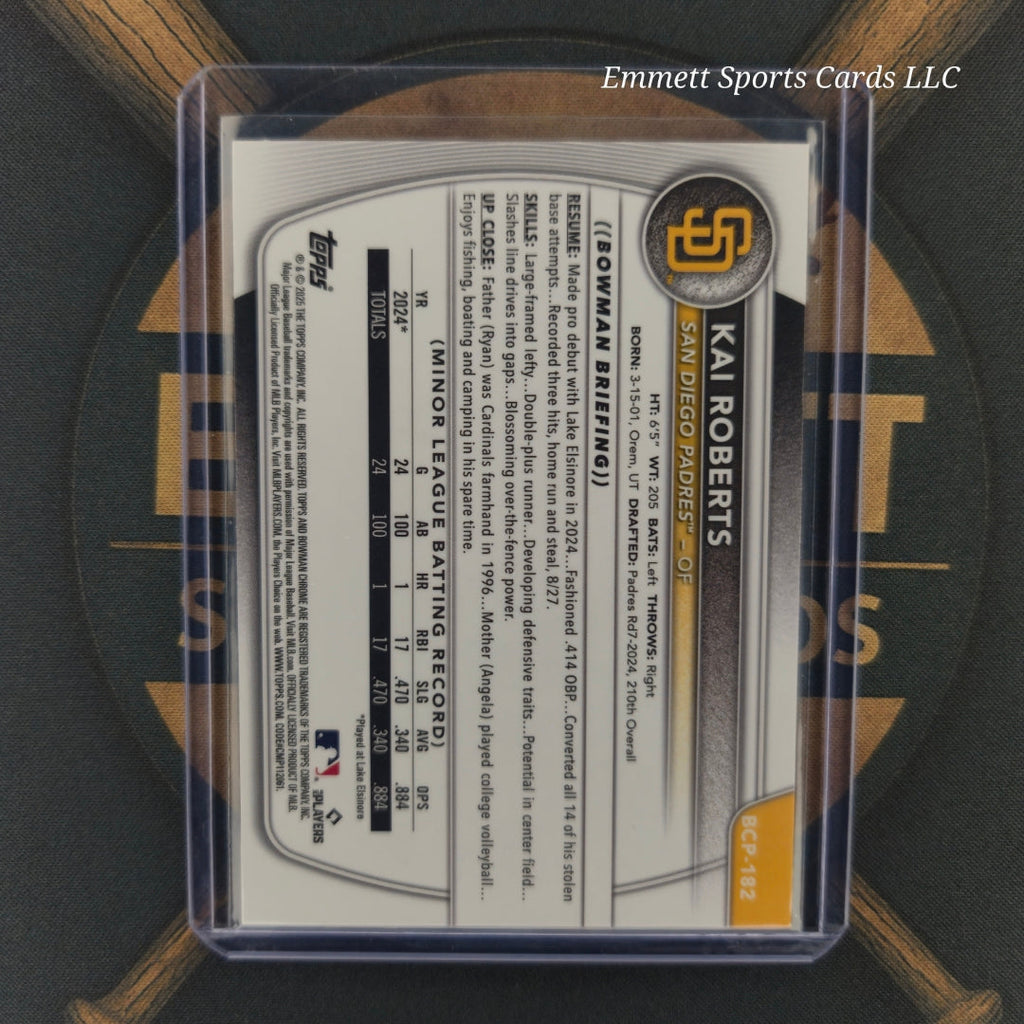 2025 Bowman Chrome Kai Roberts Mini-Diamond Refractor | The Break Room Cards-2