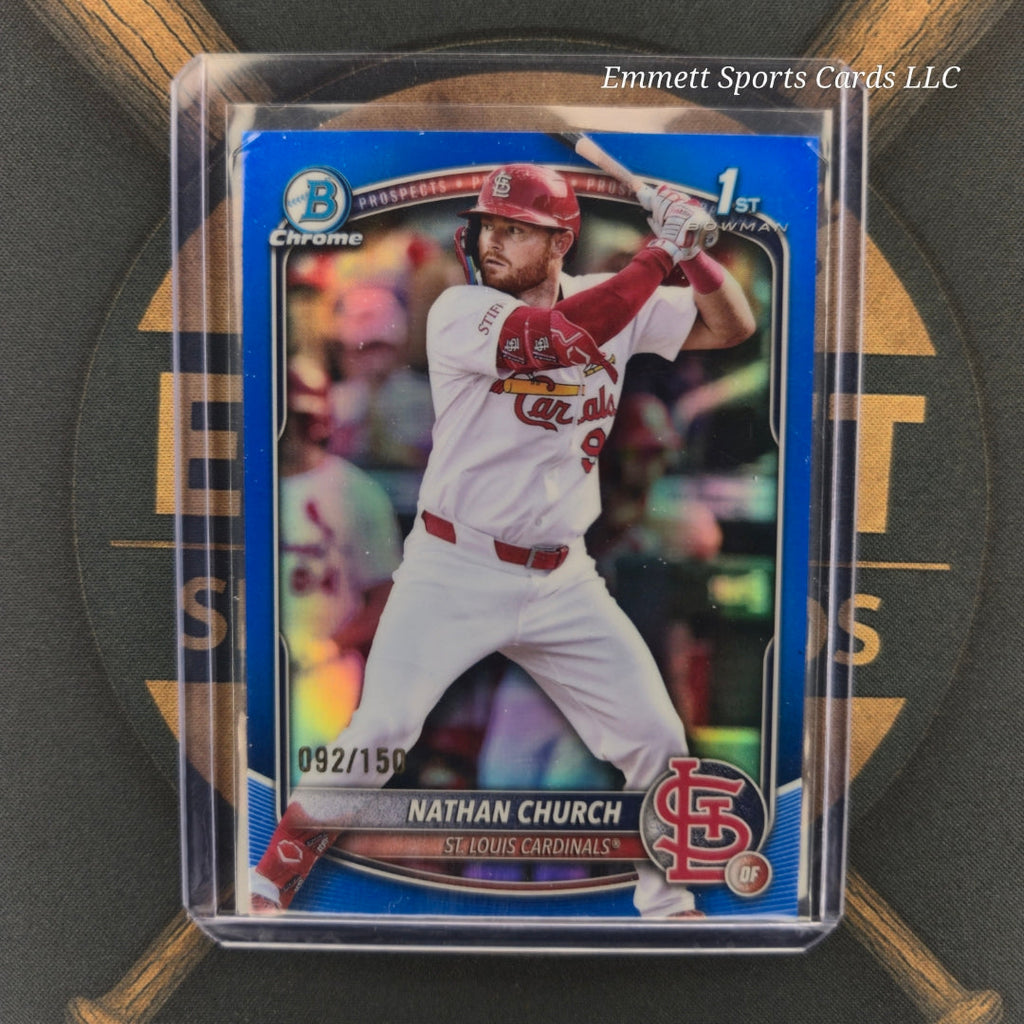 2025 Bowman Chrome Nathan Church Blue Refractor /150 | The Break Room Cards-1
