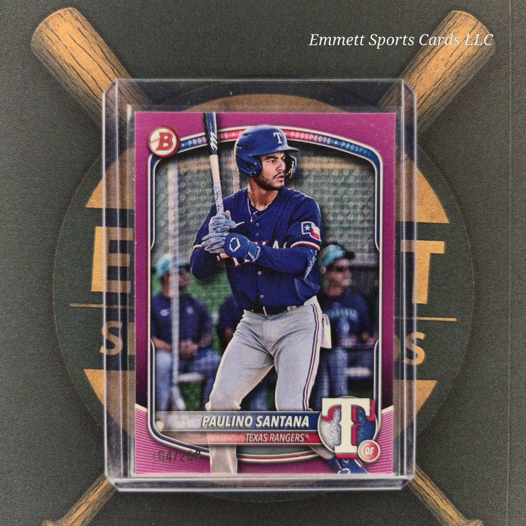 2025 Bowman Paulino Santana Fuschia Parallel /299 | The Break Room Cards-1