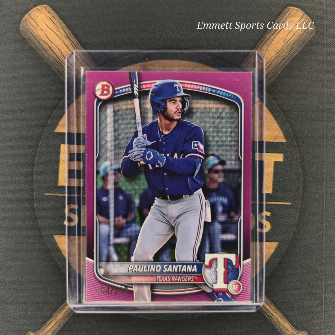 2025 Bowman Paulino Santana Fuschia Parallel /299 | The Break Room Cards-1