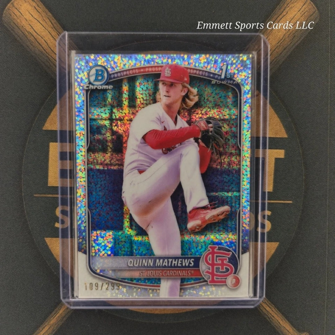 2025 Bowman Quinn Mathews Speckle Refractor /299 | The Break Room Cards-1