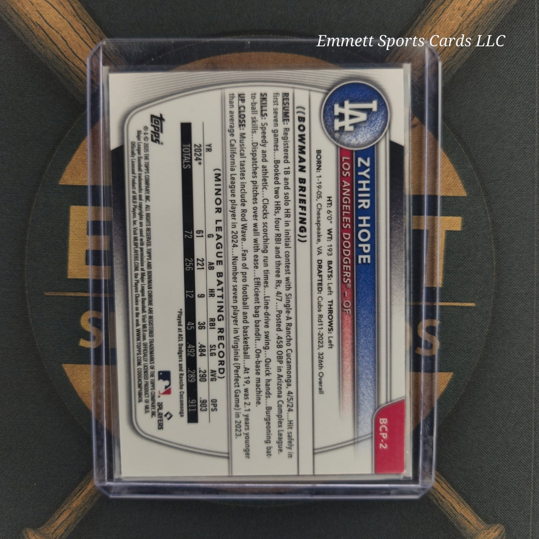 2025 Bowman Zyhir Hope X-Fractor | The Break Room Cards-2