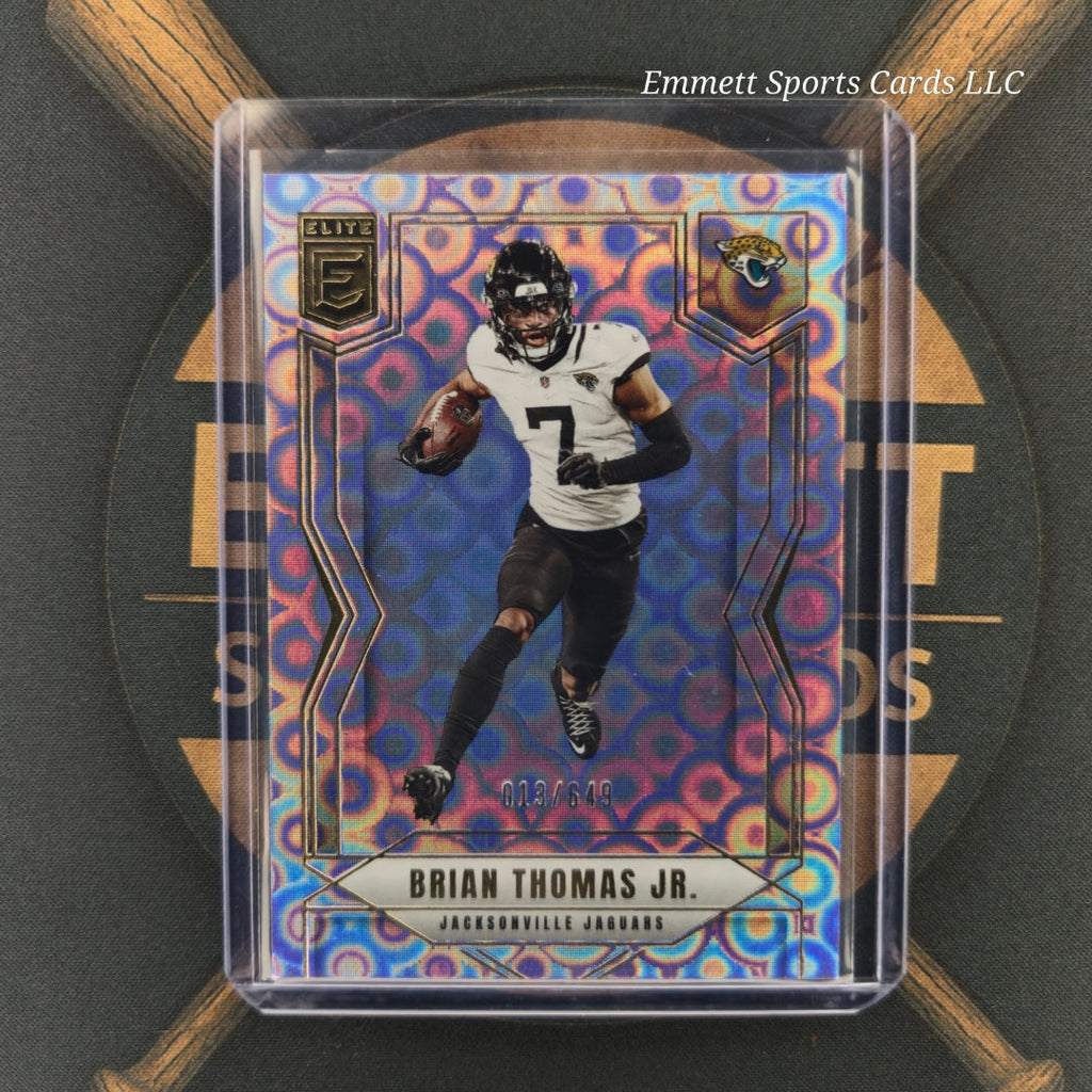 2025 Donruss Elite Brian Thomas Lavender Pyramids /649 | The Break Room Cards-1