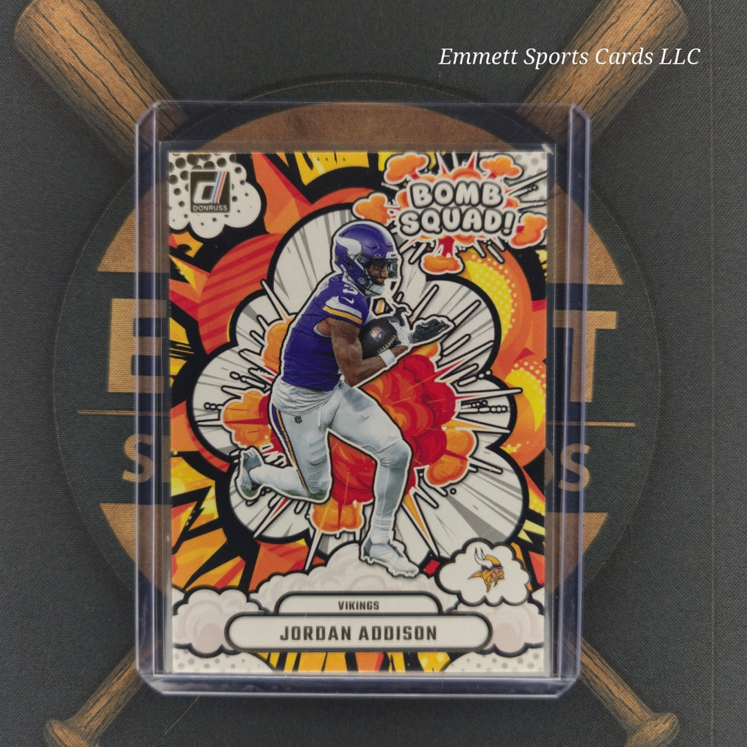 2025 Panini Donruss Jordan Addison Bomb Squad Insert | The Break Room Cards-1