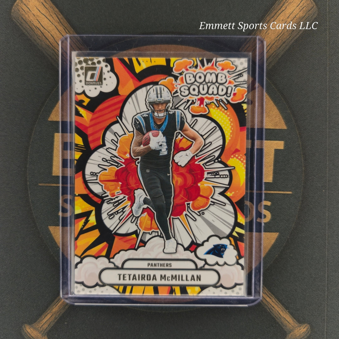 2025 Panini Donruss Tetairoa McMillan Bomb Squad Insert | The Break Room Cards-1