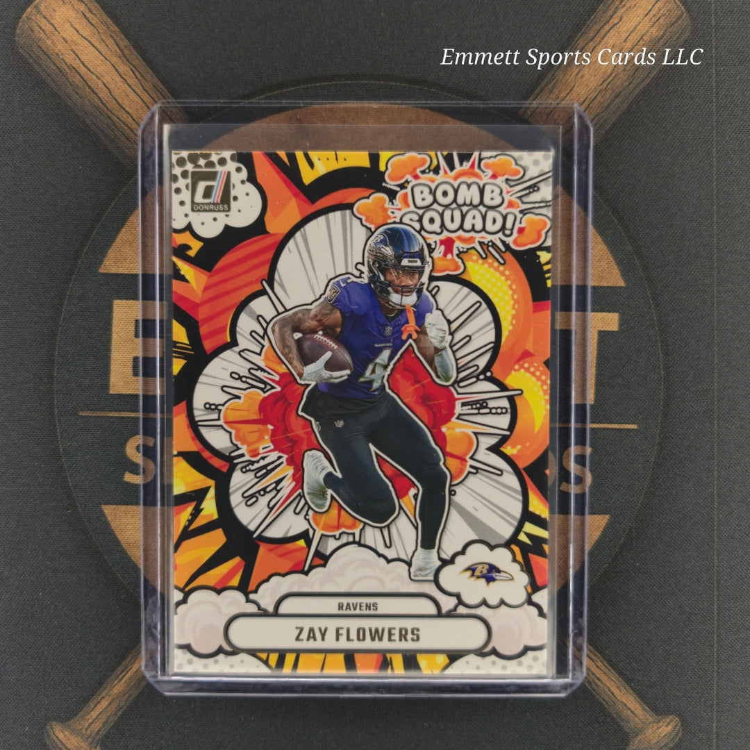 2025 Panini Donruss Zay Flowers Bomb Squad Insert | The Break Room Cards-1