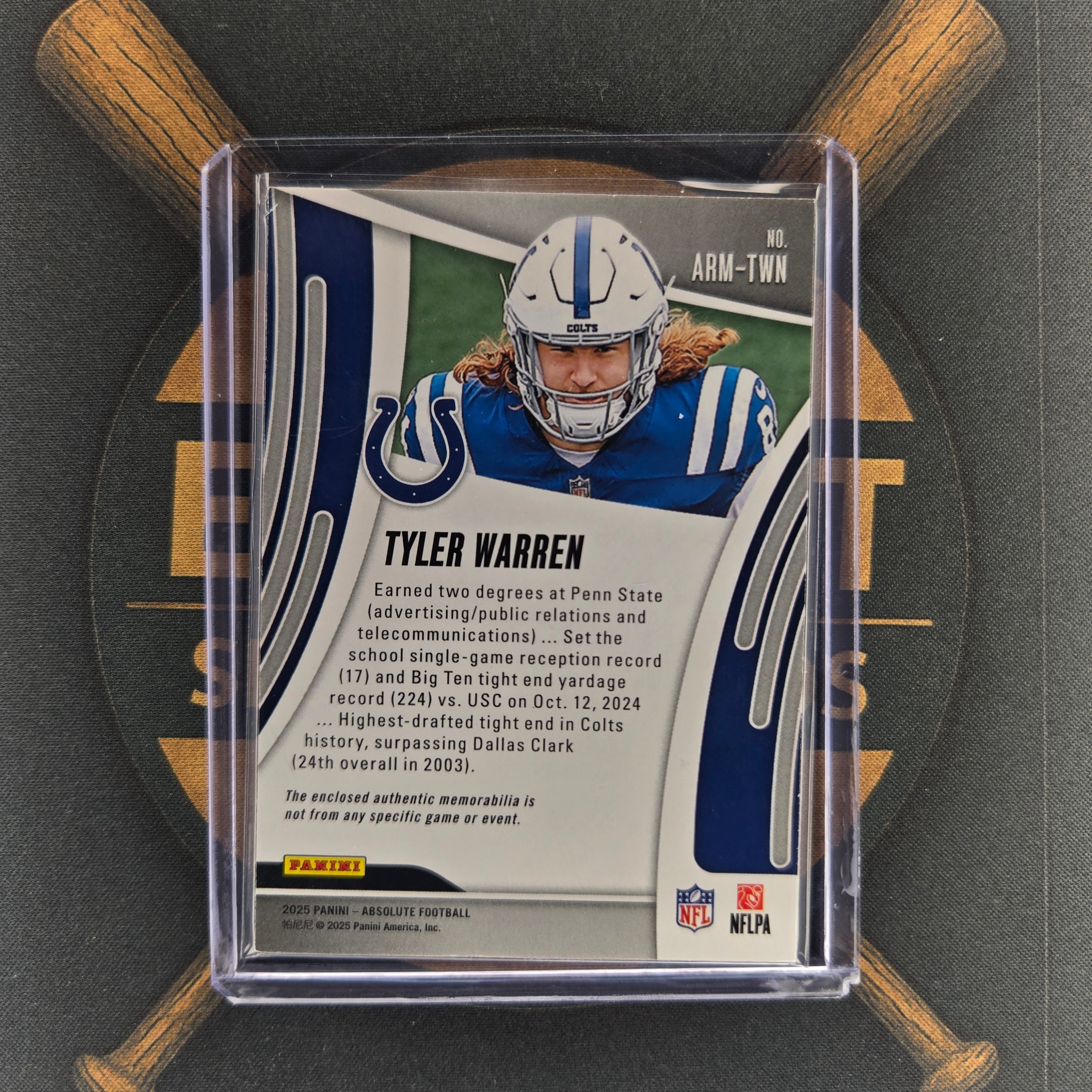 2025 Panini Absolute Tyler Warren Absolute Rookie Materials  |The Break Room Cards™-2