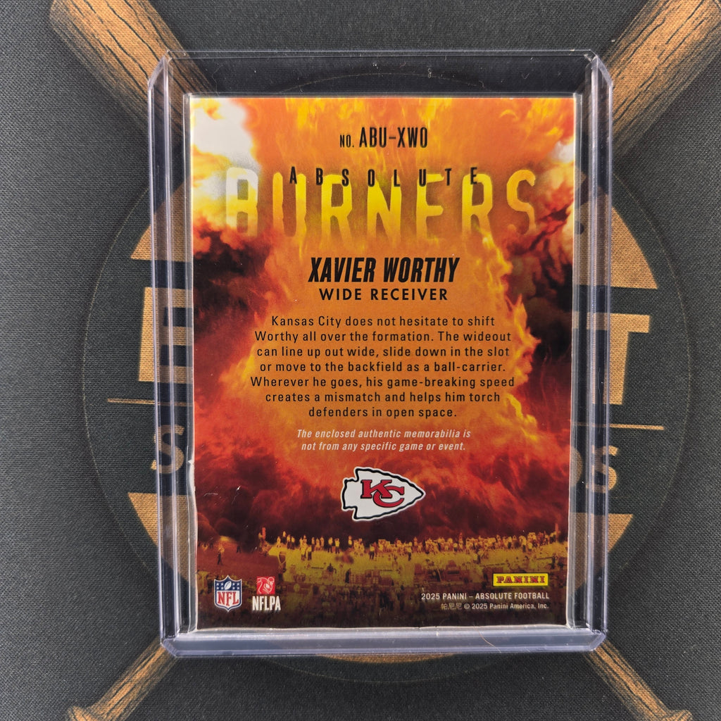 2025 Panini Absolute Xavier Worthy Absolute Burners Patch | The Break Room Cards™-2