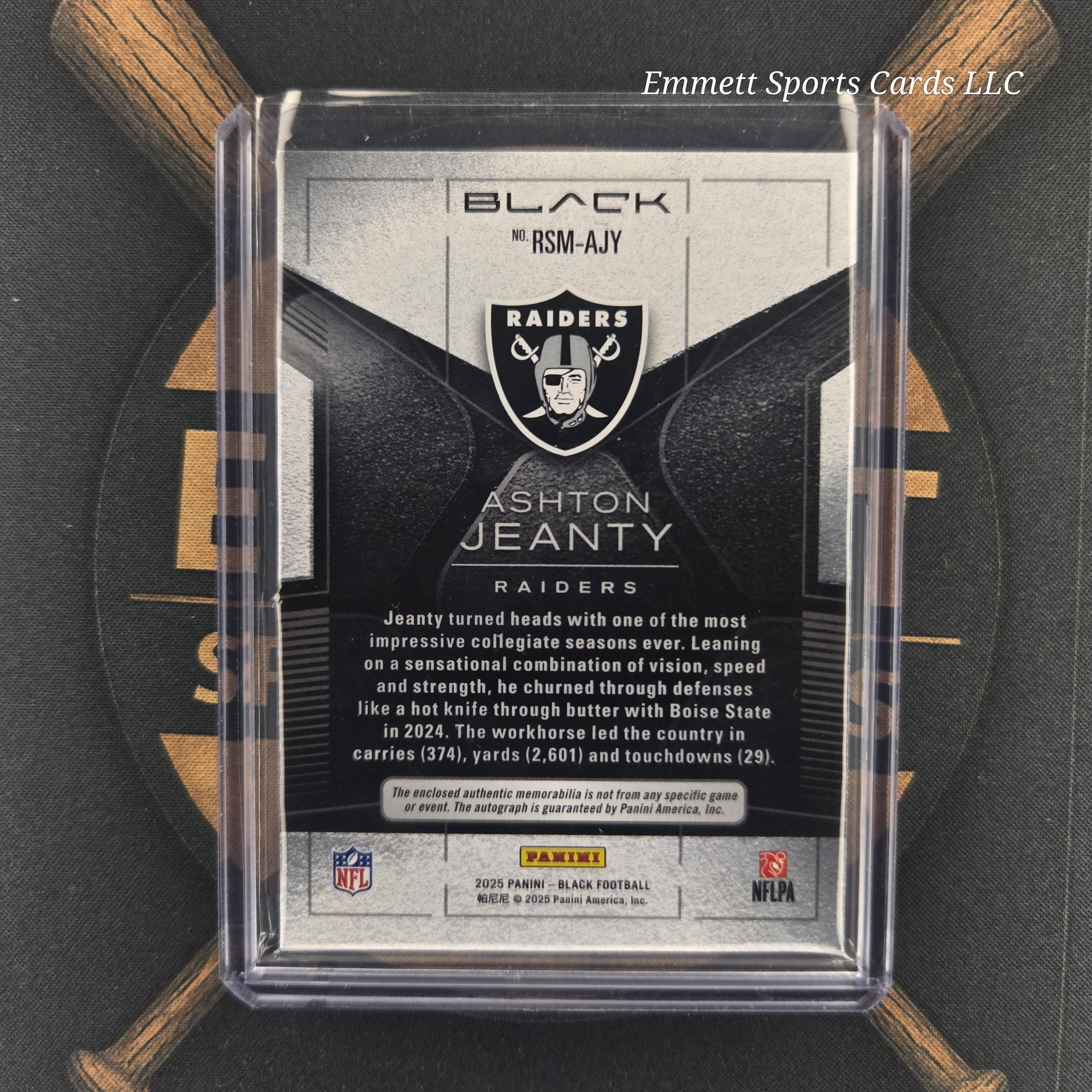 2025 Panini Black Ashton Jeanty Dual Patch Auto /50 | The Break Room Cards-2