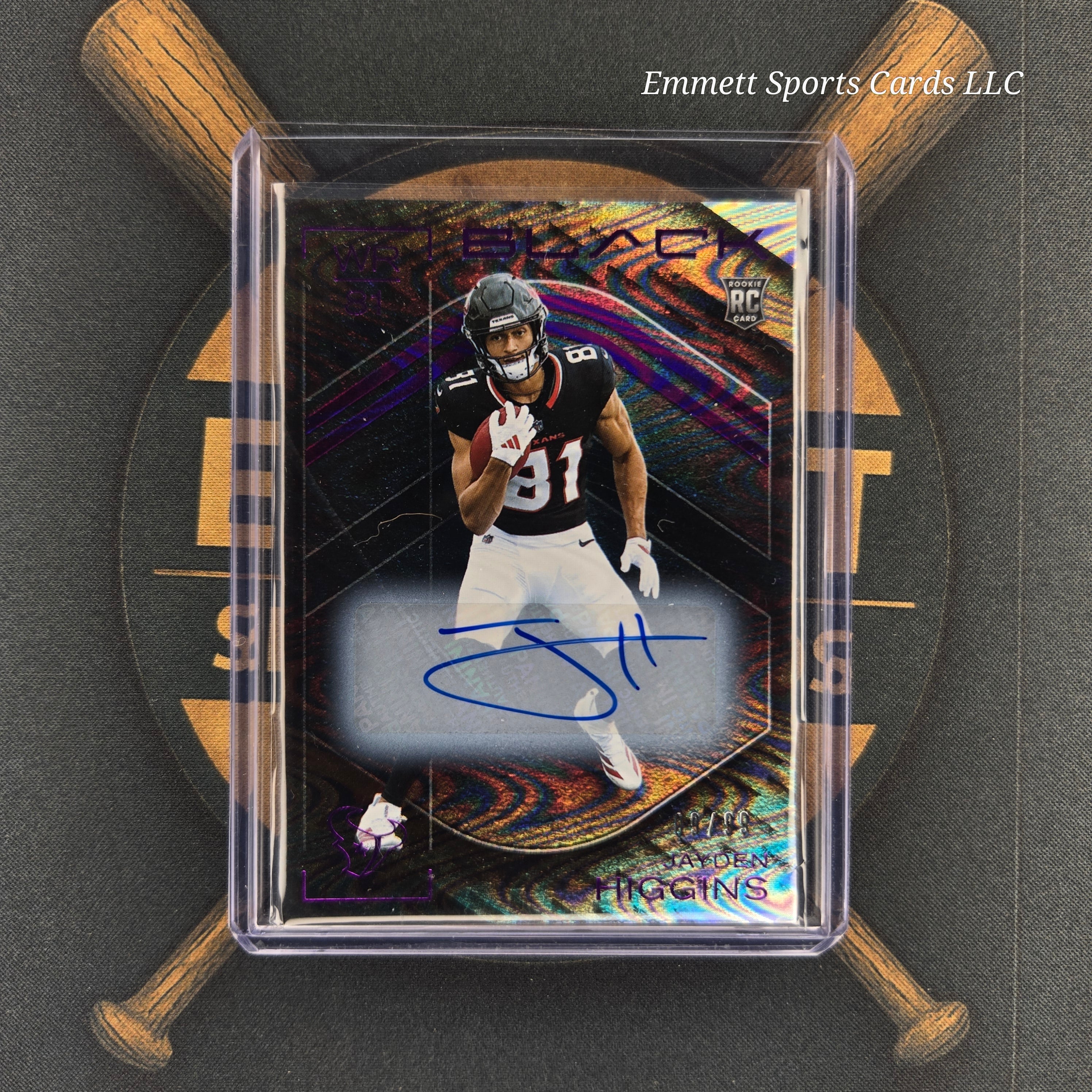 2025 Panini Black Jayden Higgins Rookie Auto /99