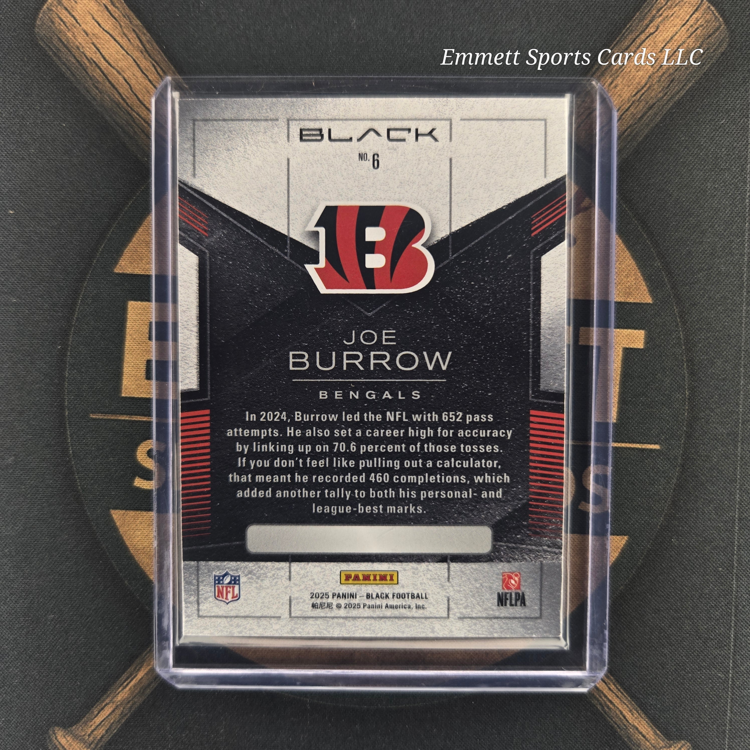 2025 Panini Black Joe Burrow Sapphire Parallel /50 | The Break Room Cards-2