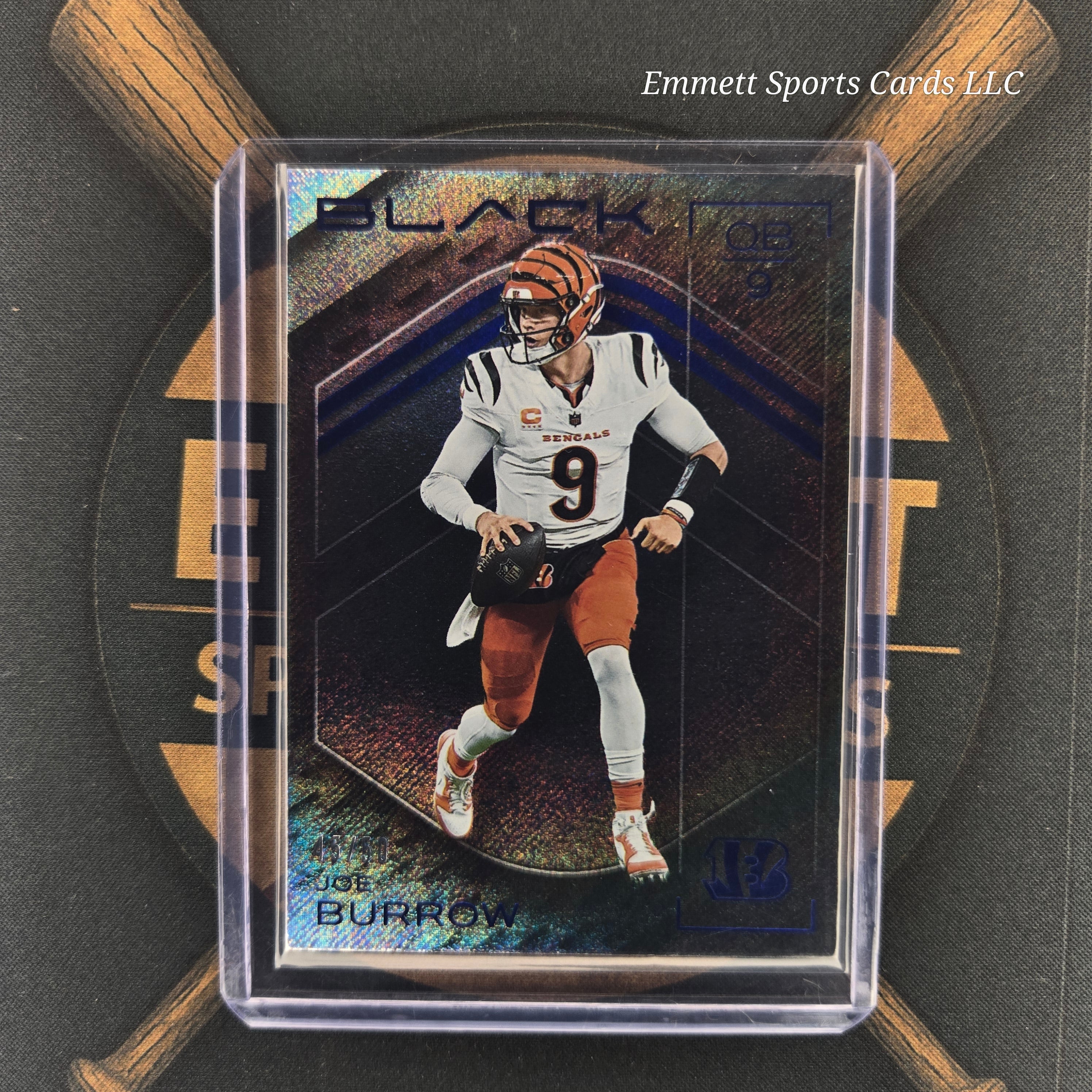 2025 Panini Black Joe Burrow Sapphire Parallel /50 | The Break Room Cards-1