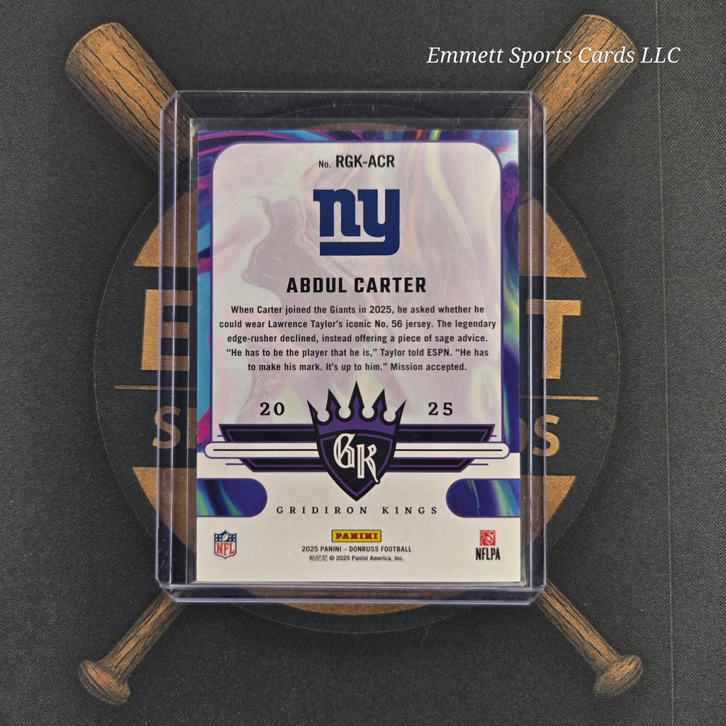2025 Panini Donruss Abdul Carter Gridiron Kings Gold /100 | The Break Room Cards™ -2