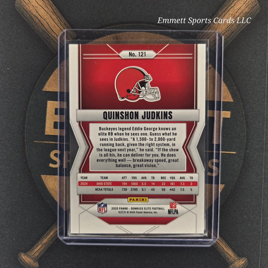 2025 Panini Elite Quinshon Judkins Metallic Orange /849 | The Break Room Cards-2