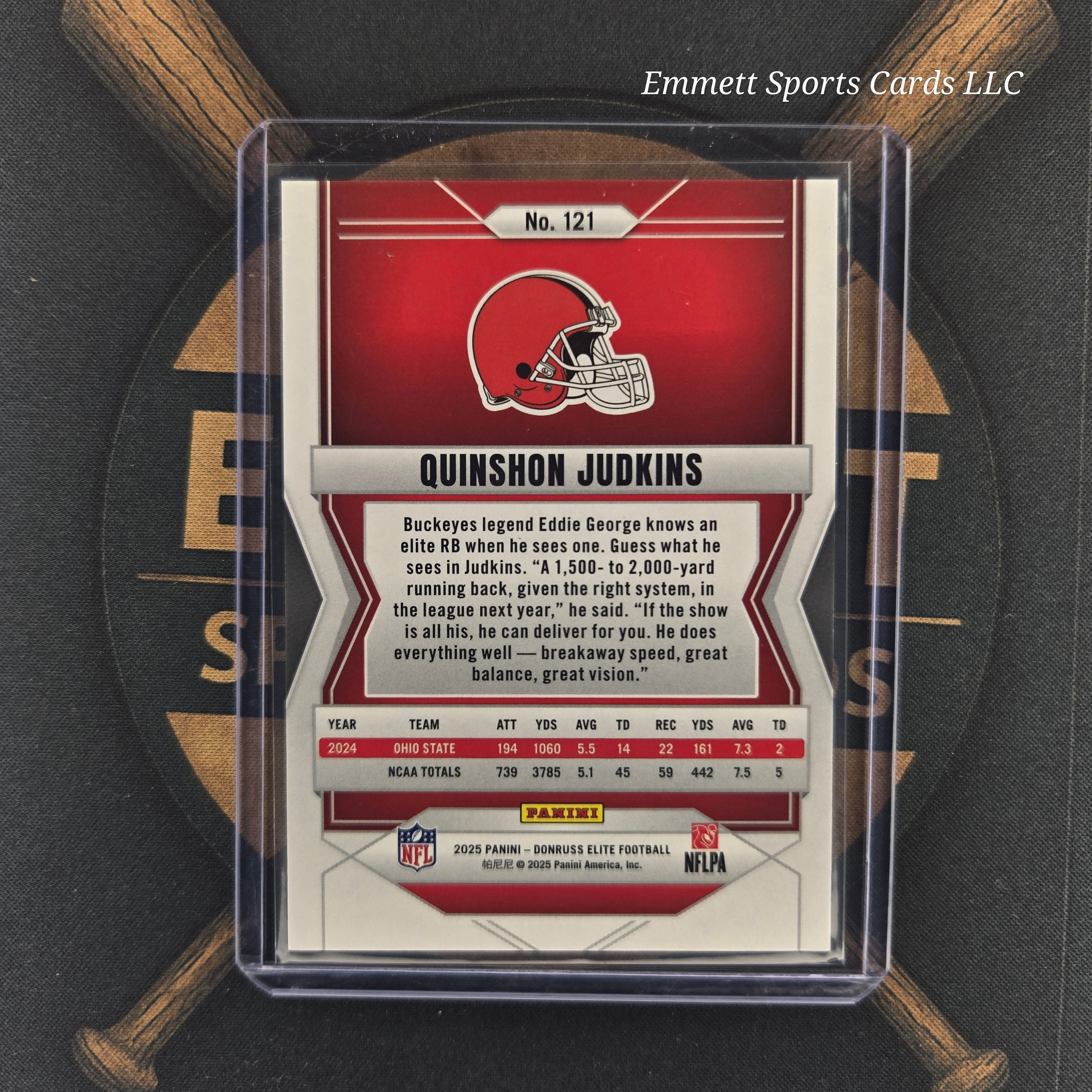 2025 Panini Elite Quinshon Judkins Metallic Orange /849 | The Break Room Cards-2