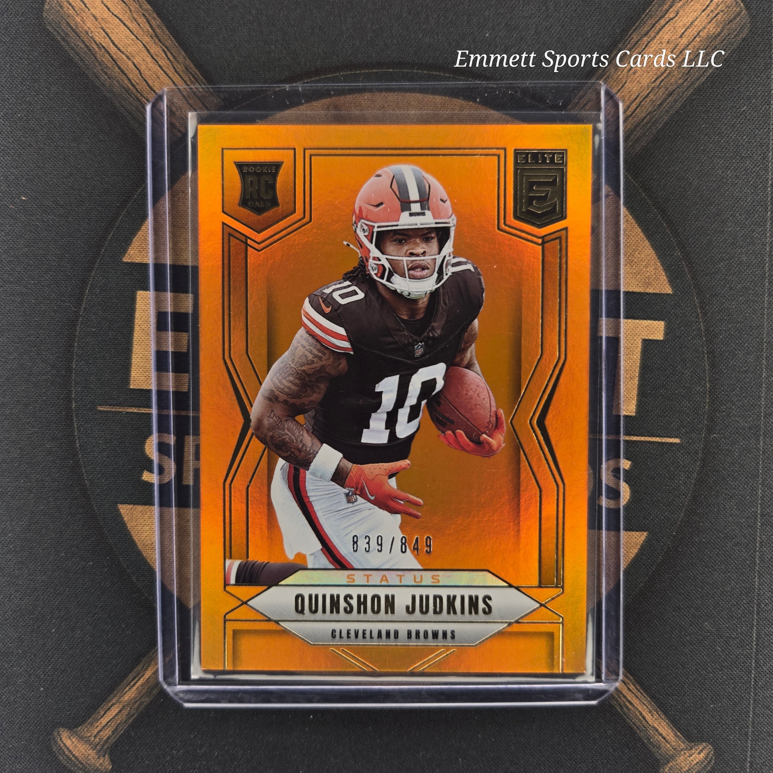 2025 Panini Elite Quinshon Judkins Metallic Orange /849 | The Break Room Cards-1