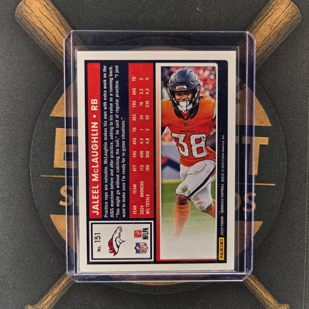 2025 Panini Donruss Jaleel McLaughlin Jersey Number | The Break Room Cards™-2