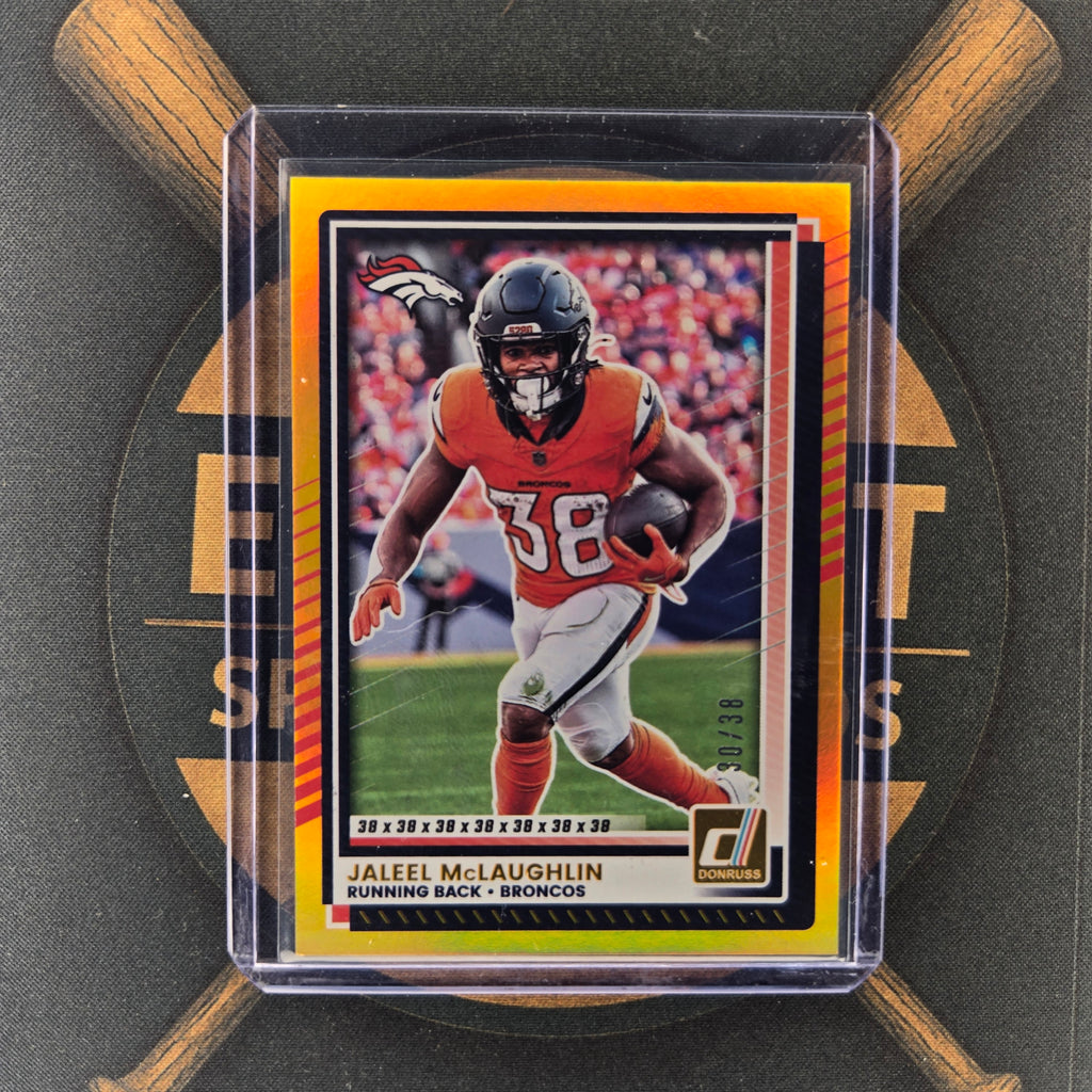 2025 Panini Donruss Jaleel McLaughlin Jersey Number | The Break Room Cards™-1
